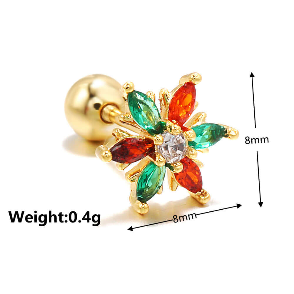 20G Snowdrop Cartilage Helix Stud Earrings - EGD0039 | Hypoallergenic Surgical Steel Earrings for Women | Perfect for Daily Wear, Parties & Special Occasions