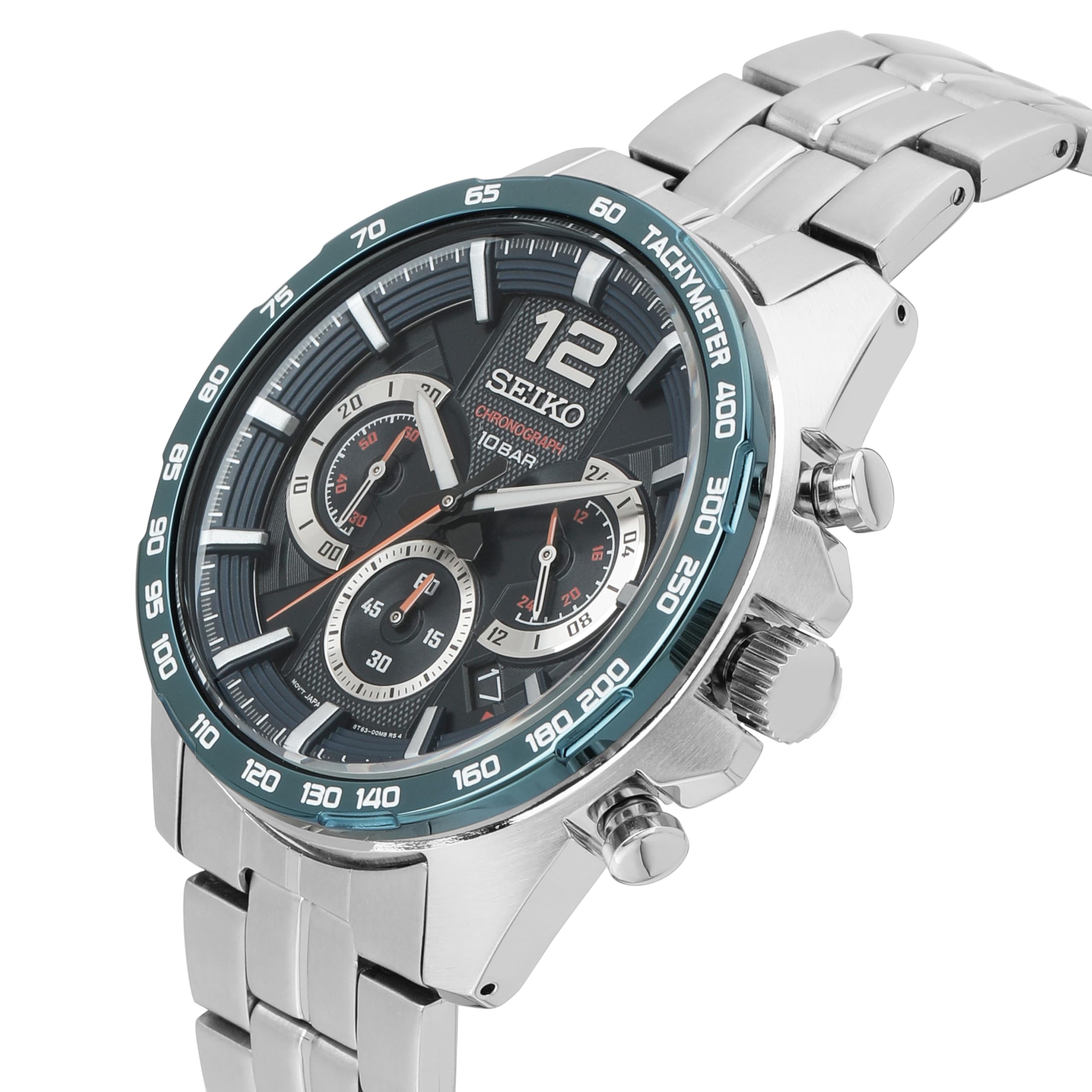 Seiko Men's Stainless Steel Quartz Watch with Silicone Strap - Durable Waterproof Wristwatch for Business, Casual & Outdoor Activities