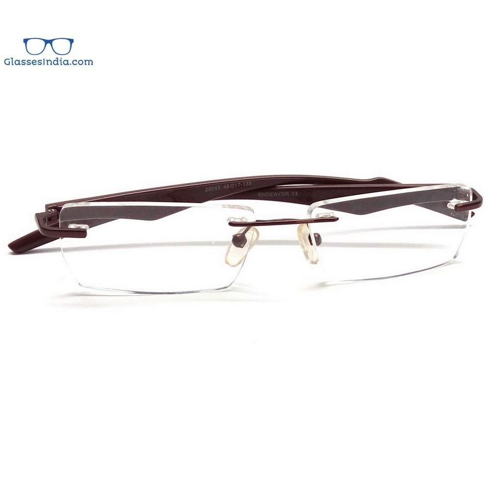 Anti Blue Light Glasses for Computer & Screen Use - Brown Rimless Eyewear 29045BR for Digital Eye Strain Relief | Perfect for Gaming, Office Work & Online Classes