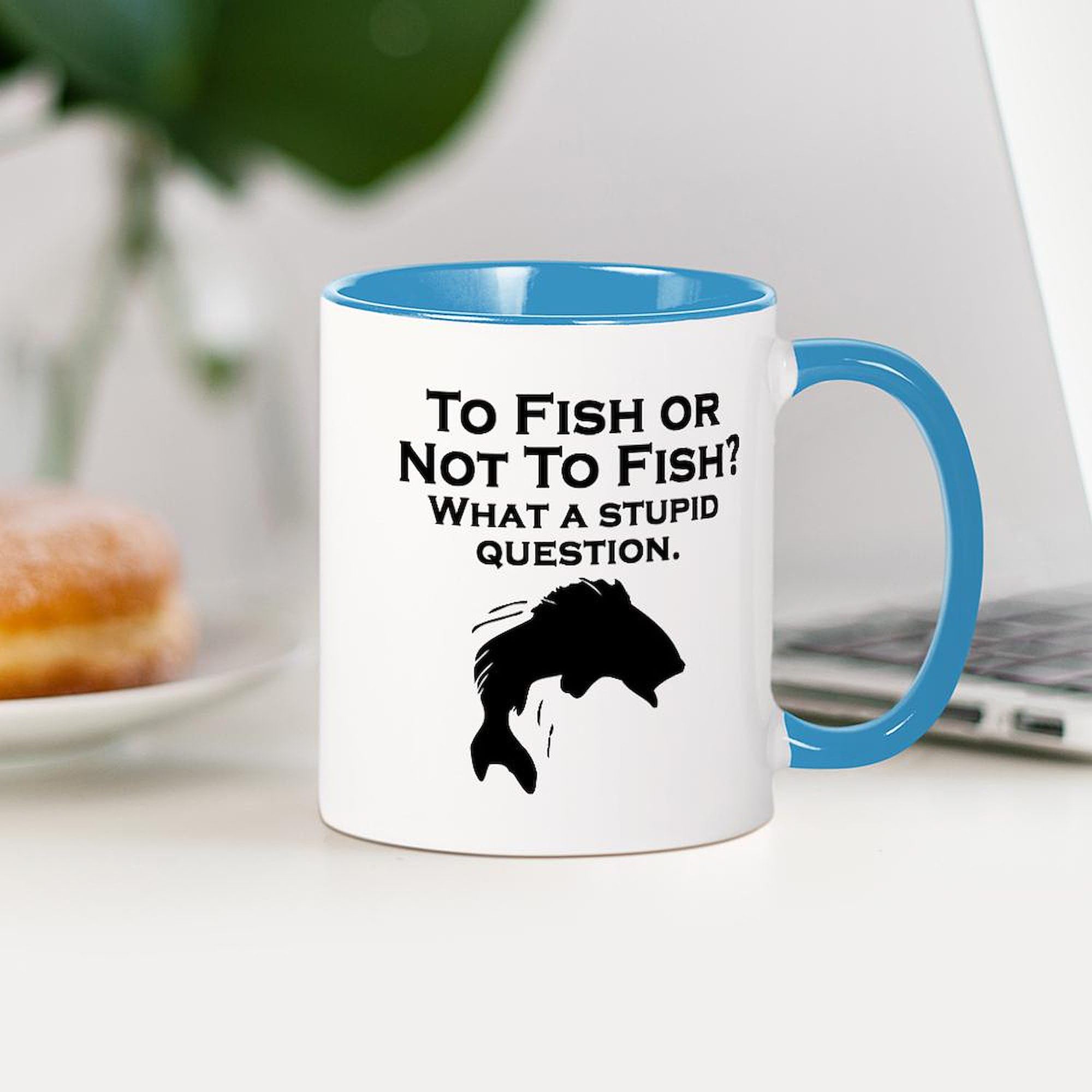 Funny Fishing Coffee Mug - 11 oz (325 ml) Ceramic Cup with 'To Fish Or Not To Fish' Design - Perfect for Anglers, Fishing Enthusiasts & Coffee Lovers - Great Gift for Father's Day, Birthday & Outdoor Adventures