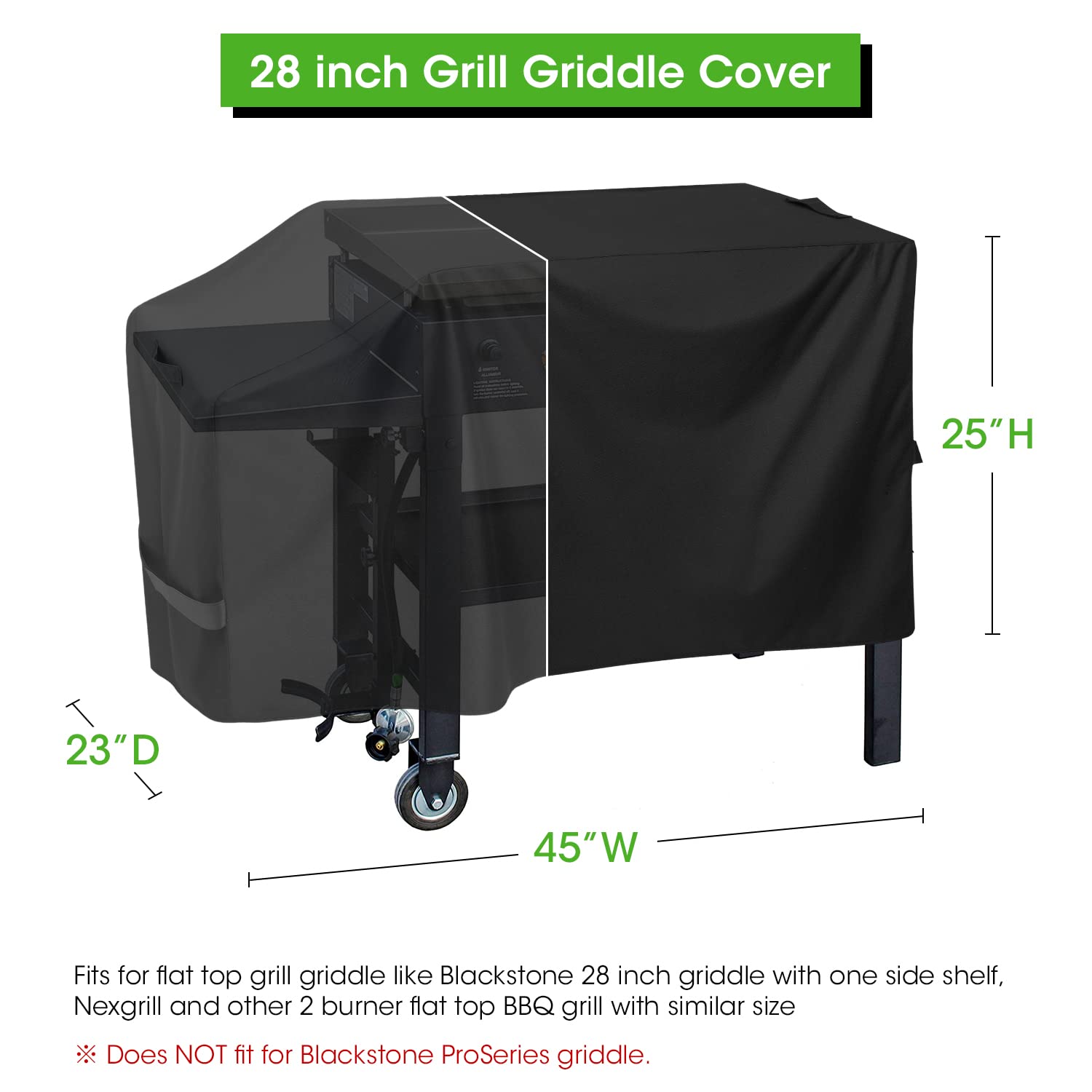 Heavy Duty Waterproof BBQ Grill Cover for Blackstone 28