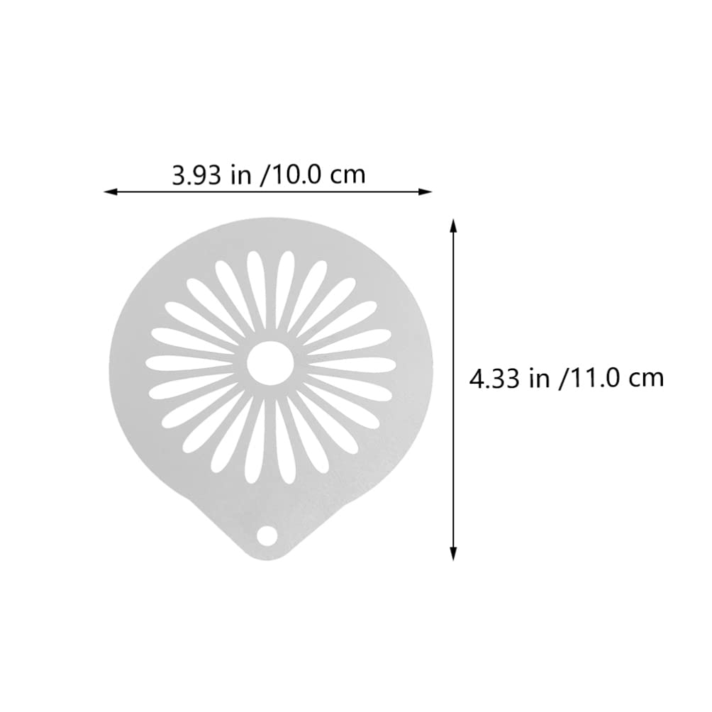 6-Piece Stainless Steel Coffee Latte Art Stencils Set - Hemoton Professional Milk Spray Templates for Baristas, Home & Restaurant Use - Perfect for Cappuccino, Latte & Hot Chocolate Designs