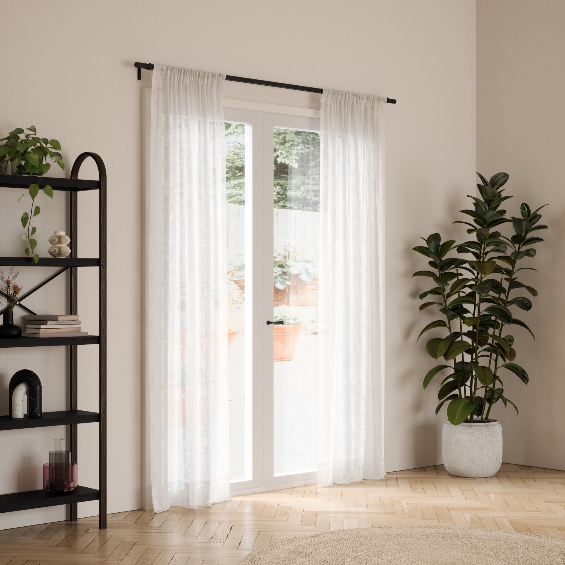 Zen Blackout Curtain Rod - Heavy Duty Adjustable Window Drapery Rod for Bedroom & Living Room - Perfect for Light Blocking & Privacy