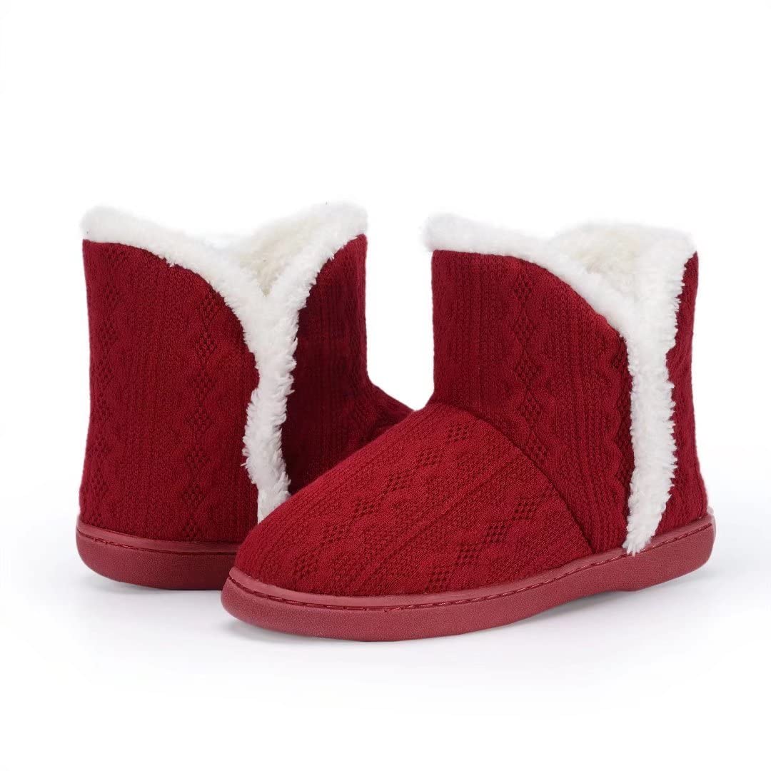 TUOBUQU Women's Cozy Fluffy Plush Bootie Slippers - Warm Indoor/Outdoor Winter House Shoes for Comfort & Style - Perfect for Lounging, Home Office, and Cold Weather Wear