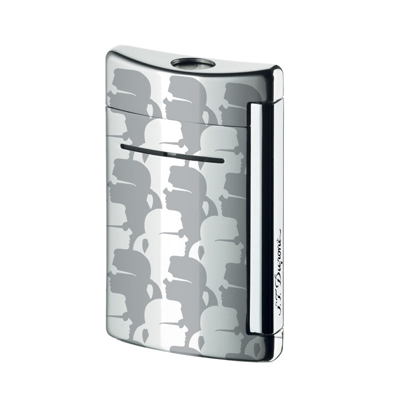 S.T. Dupont Minijet Chrome Karl Lagerfeld Torch Flame Lighter - Premium Windproof Butane Lighter for Cigars, Candles & Outdoor Use