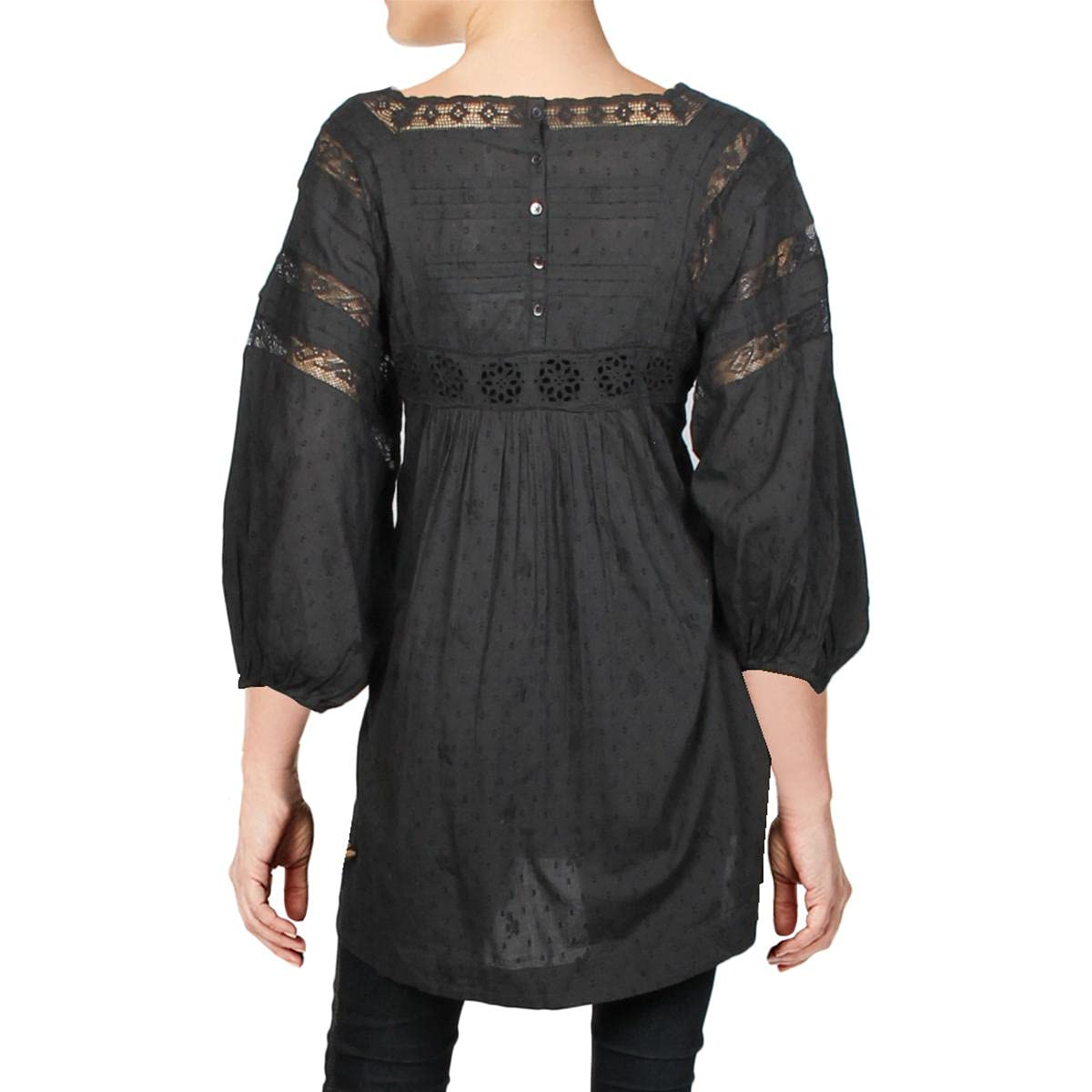 Free People Women's Azalea Lace Tunic Top - Boho Chic Blouse for Casual Wear, Date Night & Summer Outfits