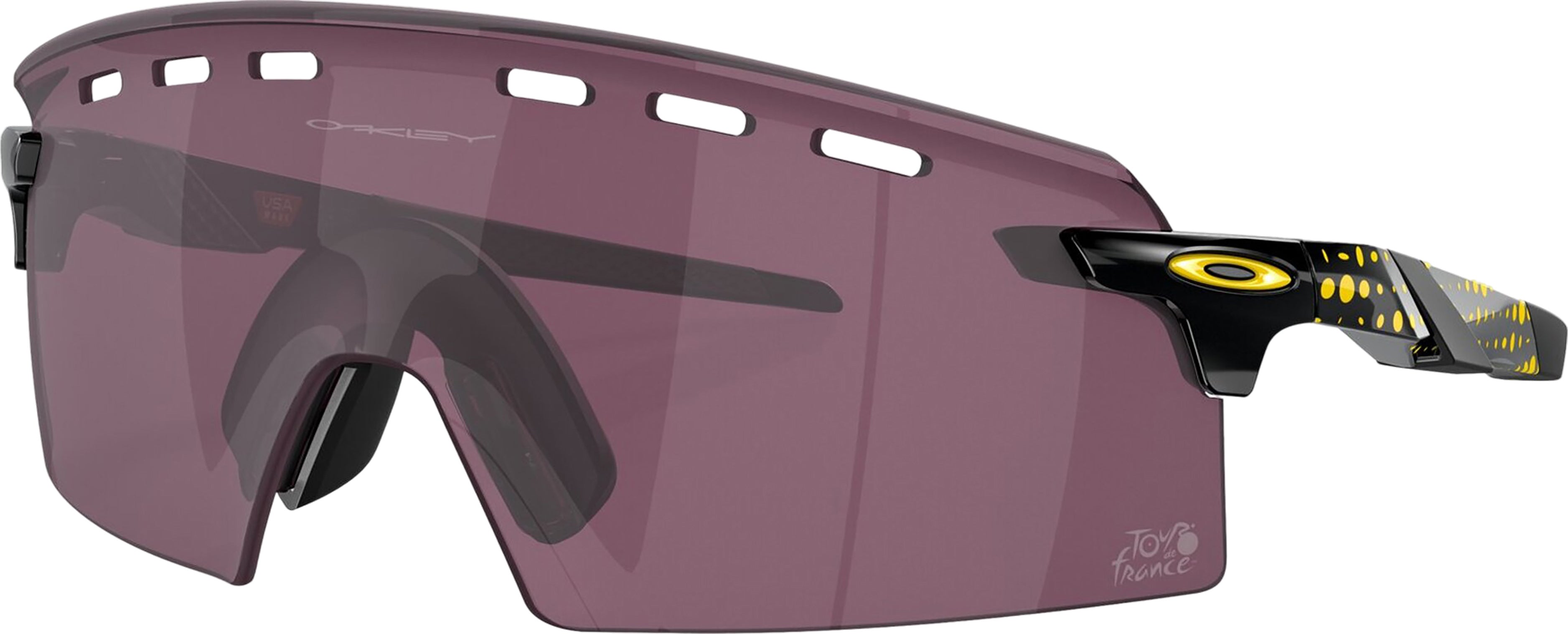 2024 Tour De France Encoder Strike Sunglasses - Black Ink Frame with Prizm Road Black Lens - Unisex Cycling Shades for Road Biking & Outdoor Sports