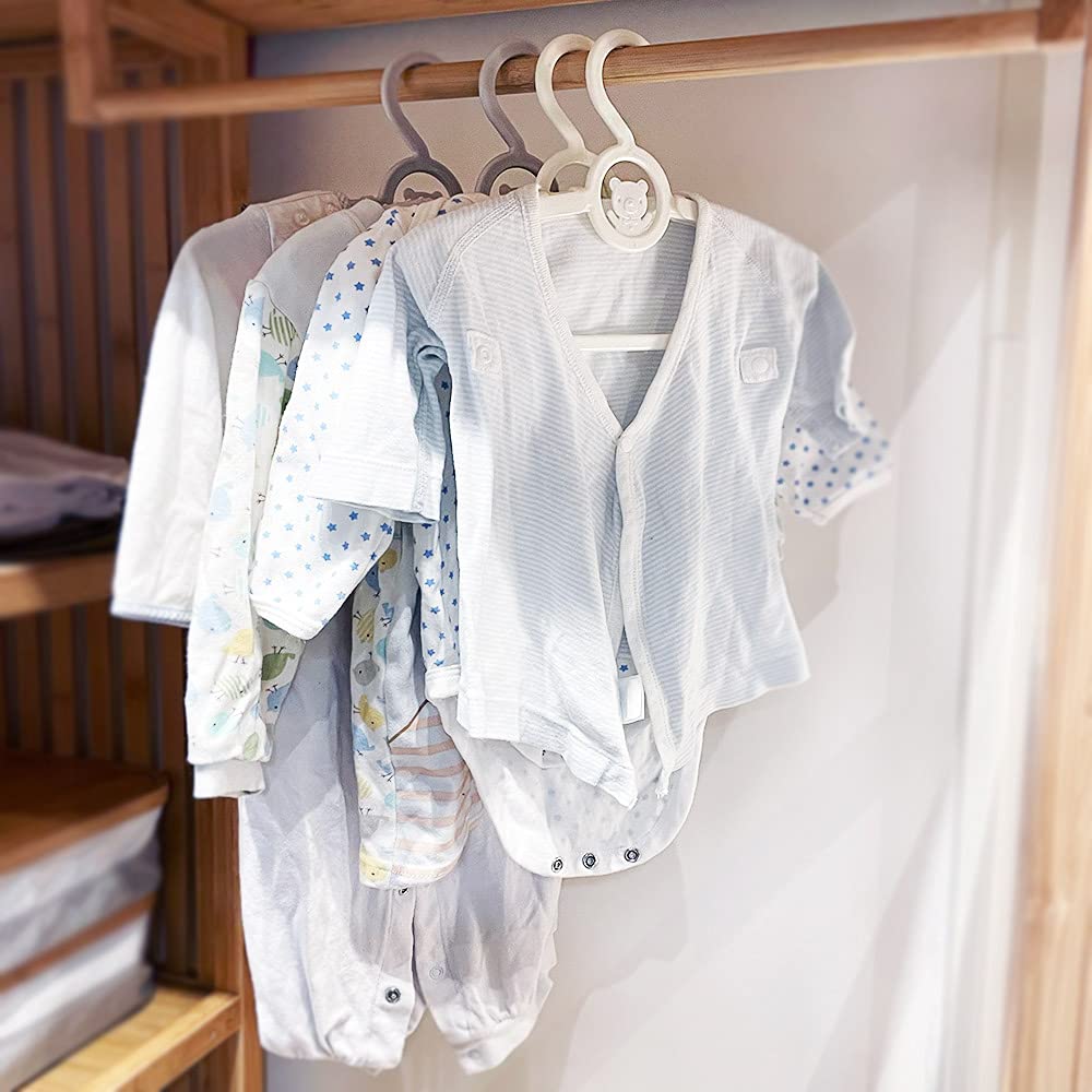 Adjustable Baby Clothes Hangers for Infants & Toddlers - 10 Pack Grey - Perfect for Nursery Organization & Kids Closet Storage