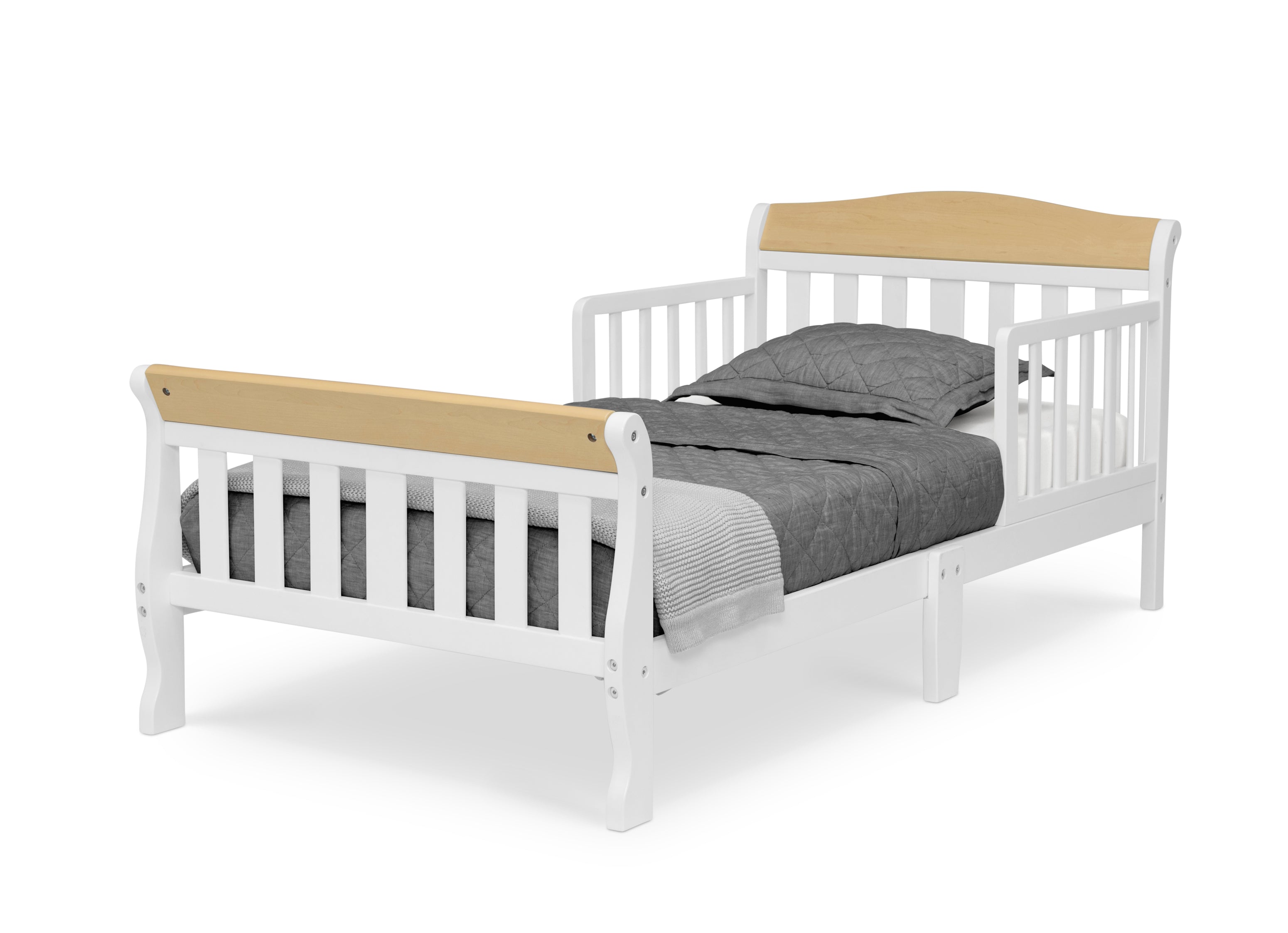 Canton Toddler Bed for Kids - Safe & Comfortable Wooden Toddler Bed with Guardrails | Perfect for Nursery, Daycare & Transitioning from Crib to Big Kid Bed