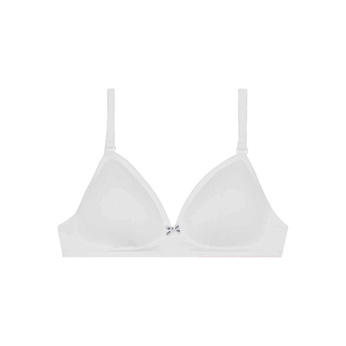 DIM Women's White Triangle Bralette - Comfortable Lace Underwire Bra for Everyday Wear, Lounge & Sleep