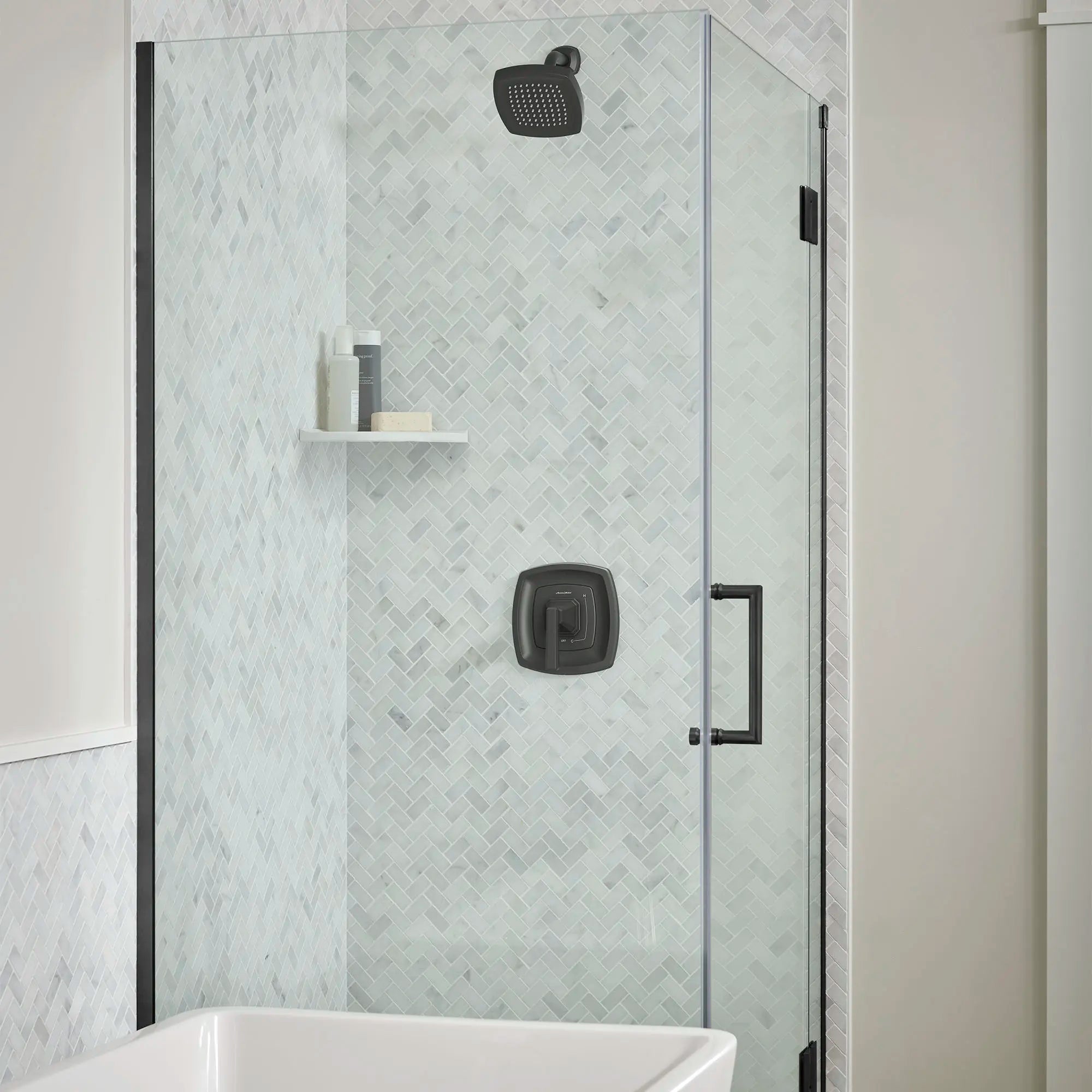 Crawford 2.5 GPM/9.5 LPM Shower Trim Kit with Showerhead & Double Ceramic Pressure Balance Cartridge - Lever Handle Design for Modern Bathrooms & Spa-Like Experience