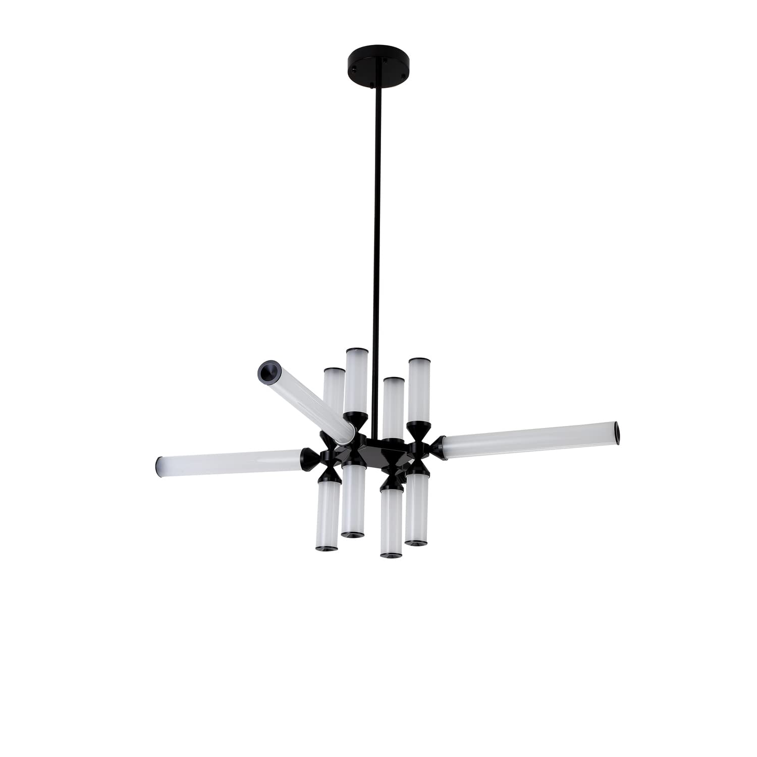 Elegant Modern LED Chandelier Light Fixture - Crystal Ceiling Lighting for Dining Room, Bedroom & Living Room - Energy Saving Dimmable Hanging Lamp for Home Decor