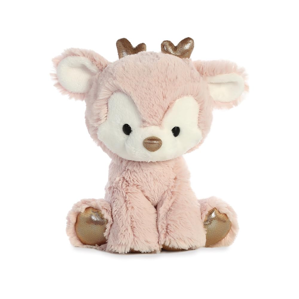 **Aurora 99068 Glitzy Tots Reindeer 20 cm Plush Stuffed Animal - Pink Soft Toy for Kids, Christmas Decor, Gift for Girls & Boys**