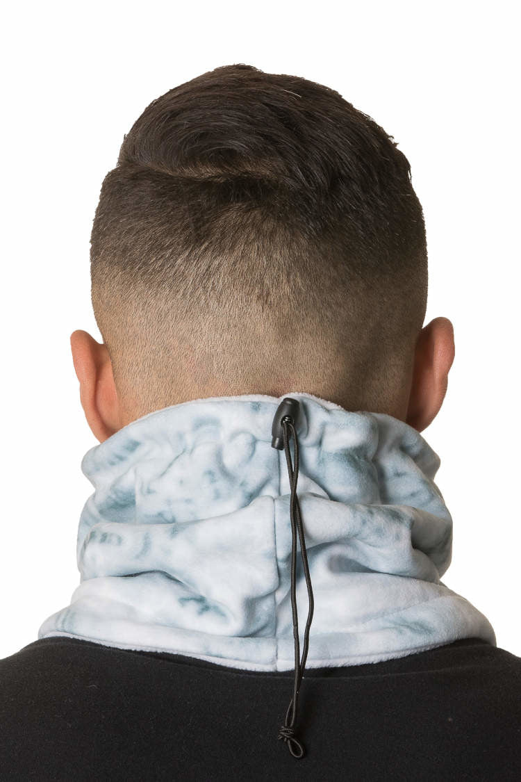 Reversible Camo Polar Fleece Neck Gaiter for Men - Aqua Camouflage Design | Winter Face Mask for Hunting, Skiing & Outdoor Activities
