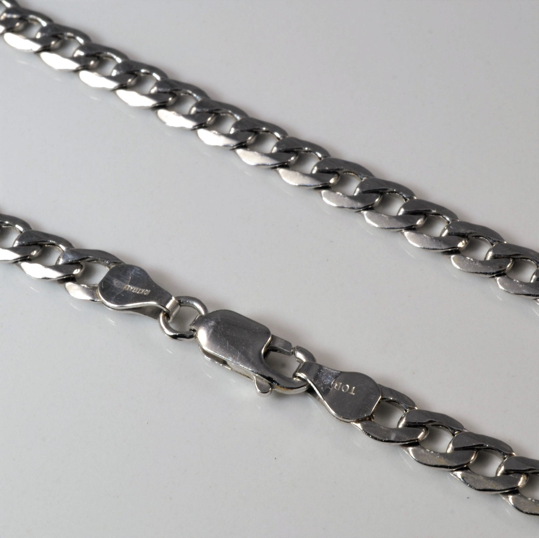 10K White Gold Curb Chain Necklace 24 Inches - Durable & Hypoallergenic Jewelry for Women, Perfect for Everyday Wear, Gifts & Special Occasions