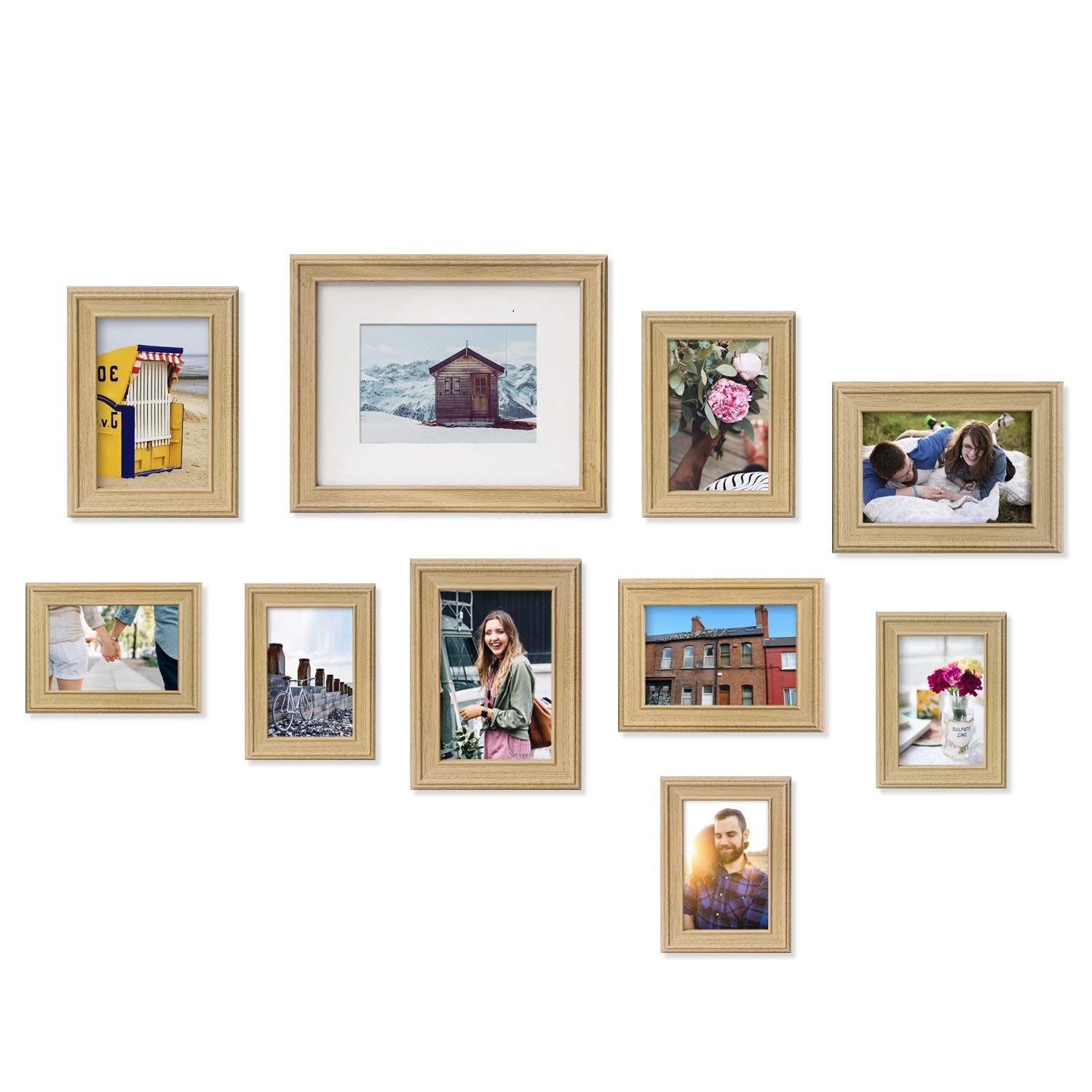 Premium 10-Piece Home Picture Frames Set - Elegant Gold Wall & Tabletop Photo Display for Family Memories - Perfect for Living Room Decor, Bedroom Gallery, or Office Display