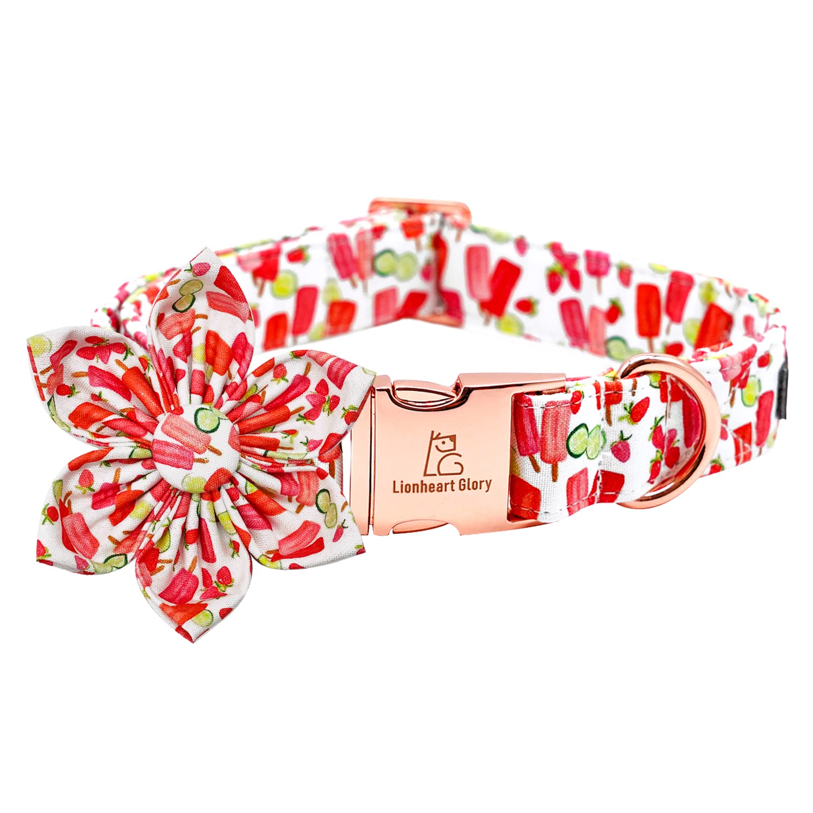 Lionheart Glory Summer Dog Collar with Flower - Adjustable Floral Dog Collar for Small, Medium & Large Dogs | Perfect for Outdoor Walks, Pet Photos & Special Occasions
