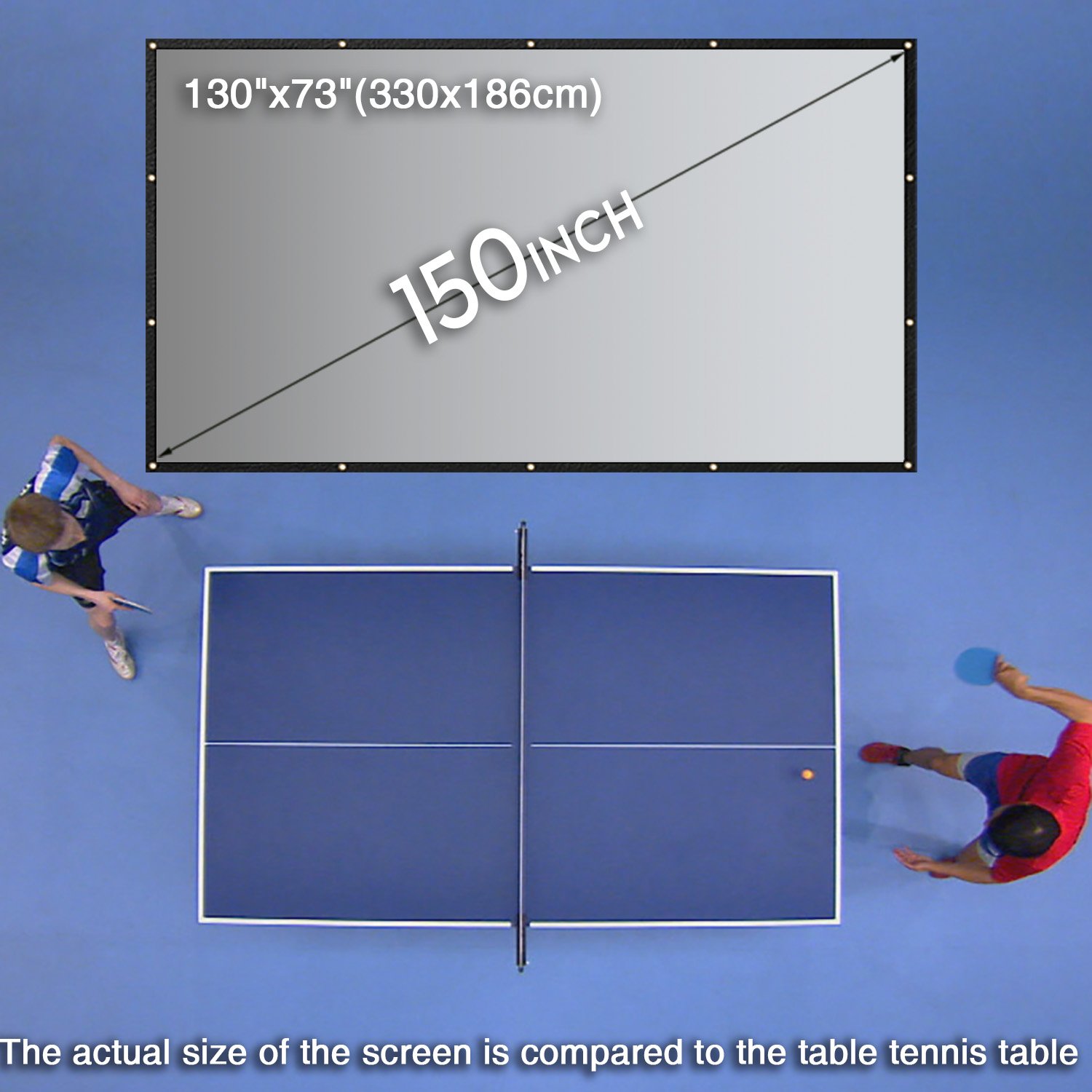 NIERBO 150 inch ALR Projector Screen - 2.4 Gain High Contrast Metal Screen for 3D Movies & Home Theater - Perfect for Living Rooms, Basements & Outdoor Movie Nights