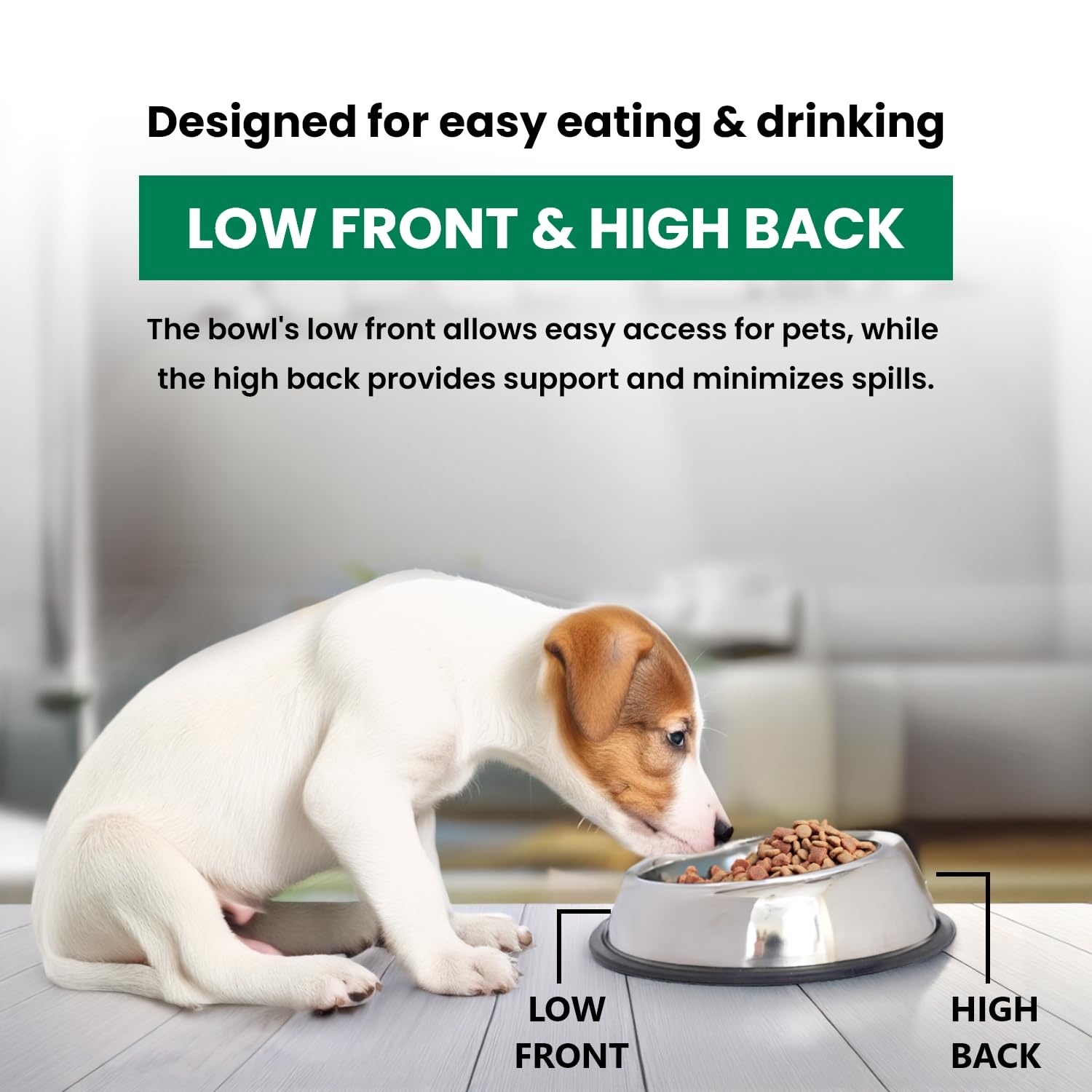 ICONIC PET 1 Cup/8 Oz Heavy Duty Non-Slip Stainless Steel Pet Food and Water Bowls - 2 Pack with Removable Anti-Skid Rubber Base - High Back Design Dog Cat Feeding Dish, Dishwasher Safe - Perfect for Home, Travel and Outdoor Use