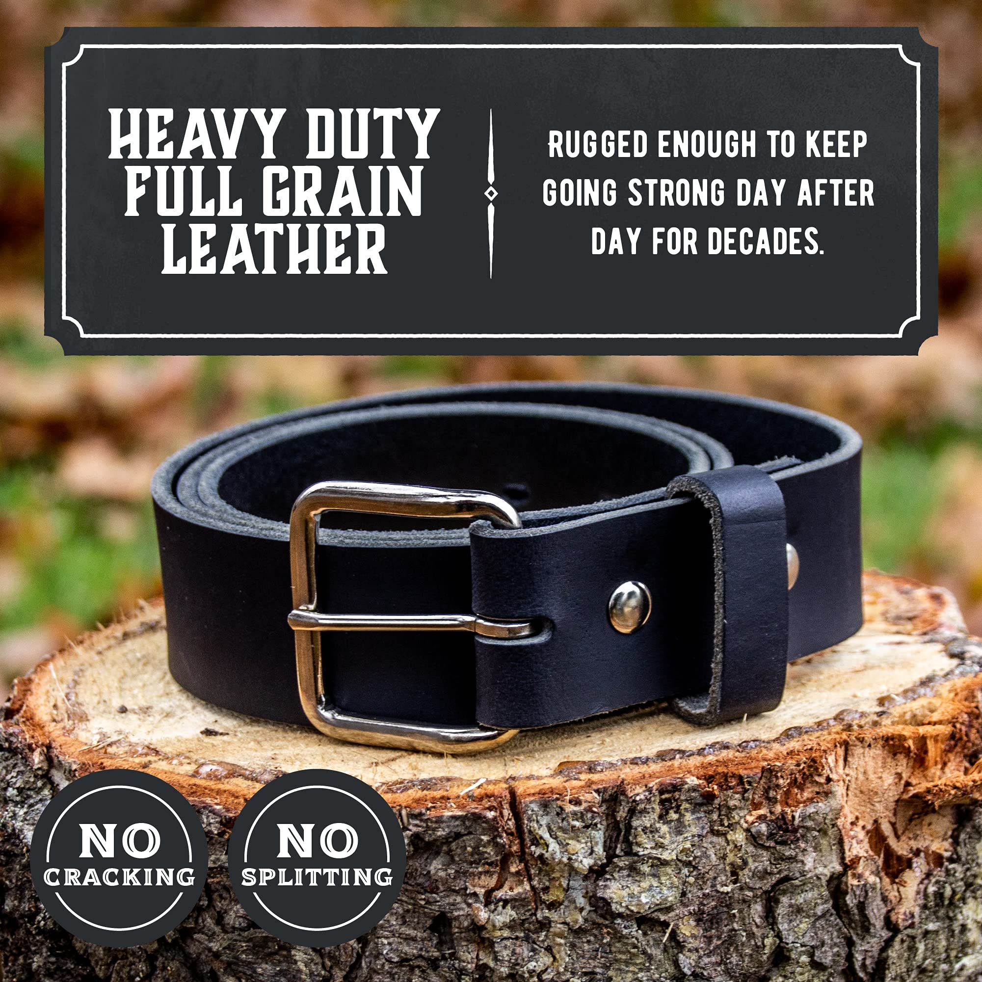 Journeyman Full Grain Leather Belt for Men | Handcrafted in USA | Durable & Stylish Men's Leather Belt | Perfect for Casual, Business & Formal Wear