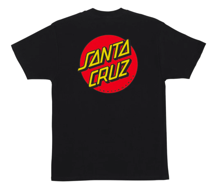 Santa Cruz Classic Dot T-Shirt for Men - XL Size in Black | Casual Streetwear & Skate Style Tee for Everyday Wear