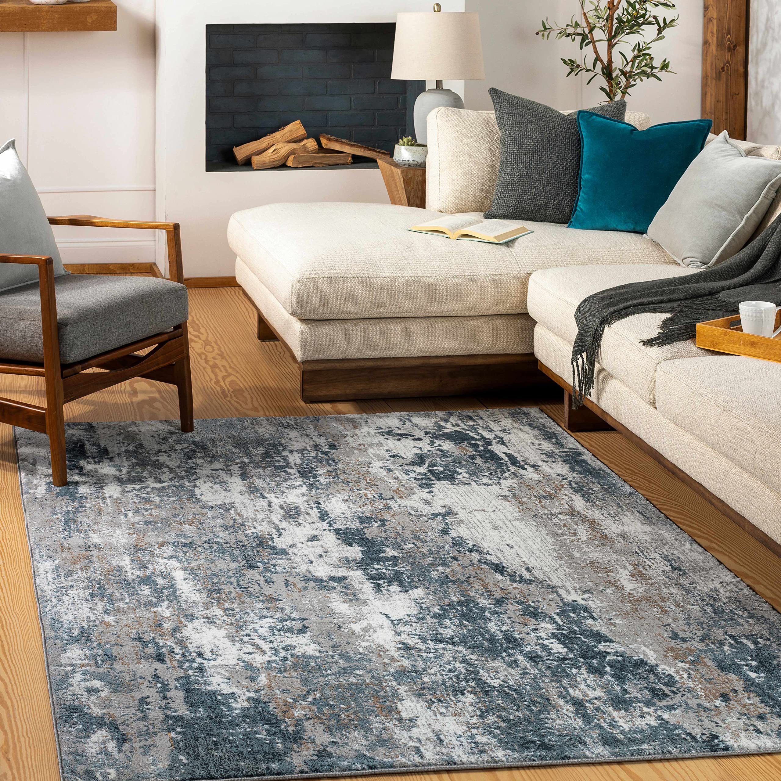 Hauteloom Kipkelion Modern Gray Multi Area Rug 6'7