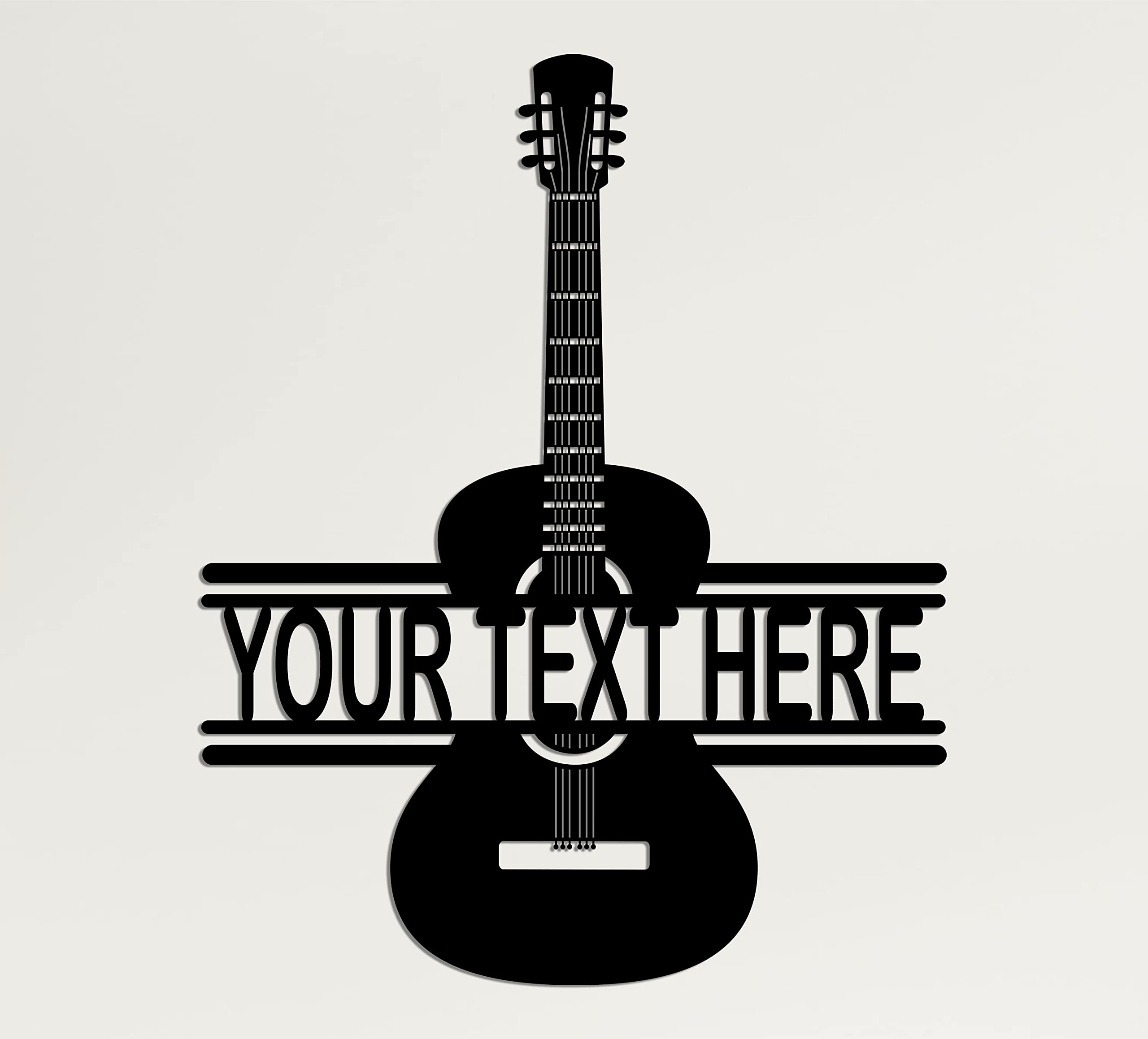 DEKADRON Personalized Metal Guitar Wall Art - Custom Guitar Decor for Musicians & Music Lovers - 14