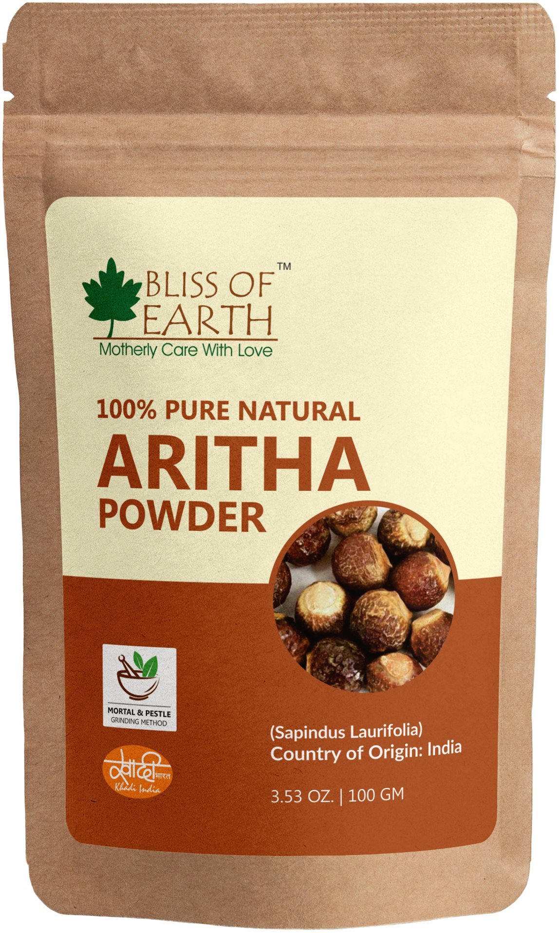 Bliss of Earth 100% Pure Reetha Powder (100g) | Natural Aritha Powder for Hair Cleansing | Chemical-Free Shampoo Alternative for Silky, Gorgeous Hair | Perfect for Ayurvedic Hair Care & Natural Beauty Routines