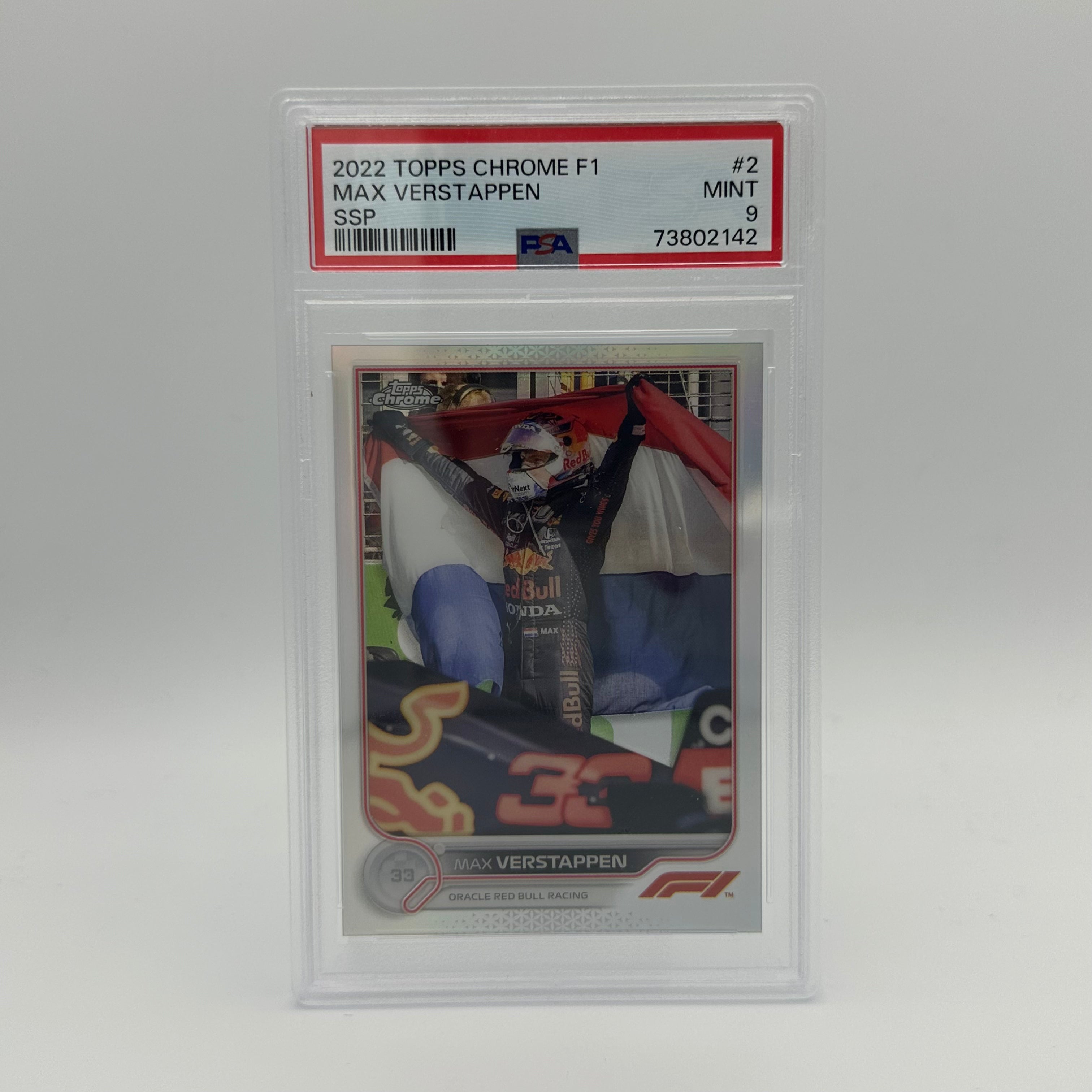 PSA 9 Graded MAX VERSTAPPEN #2 SSP Trading Card - Rare Collectible for F1 Fans, Sports Memorabilia & Investment    Perfect for Displaying in Collections, Trading with Fellow Enthusiasts, or as a Valuable Gift for Formula 1 Lovers