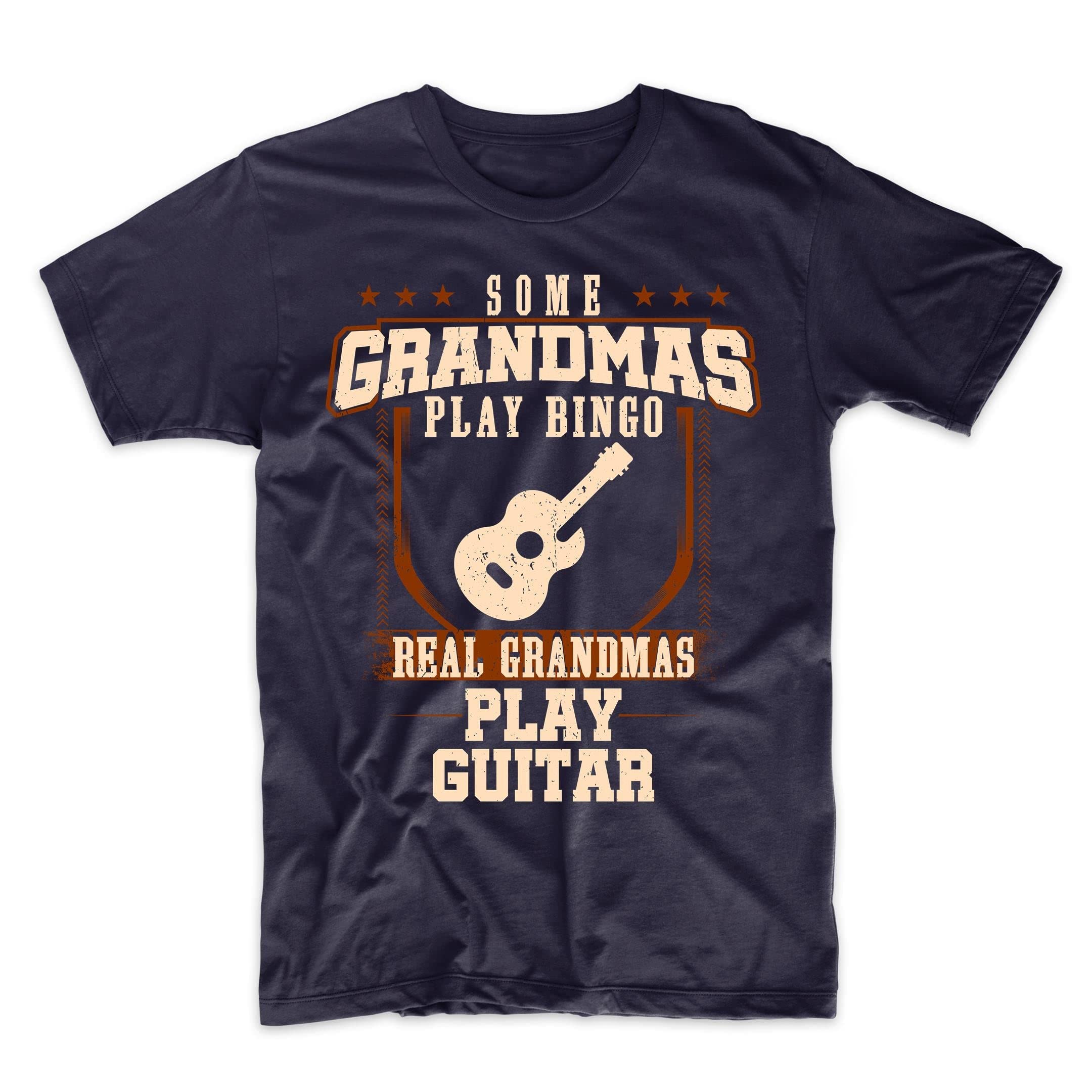 Funny Grandma Guitar T-Shirt - Vintage Style Some Grandmas Play Bingo Real Grandmas Play Guitar Graphic Tee - Perfect for Music Lovers, Birthday Gifts & Casual Wear