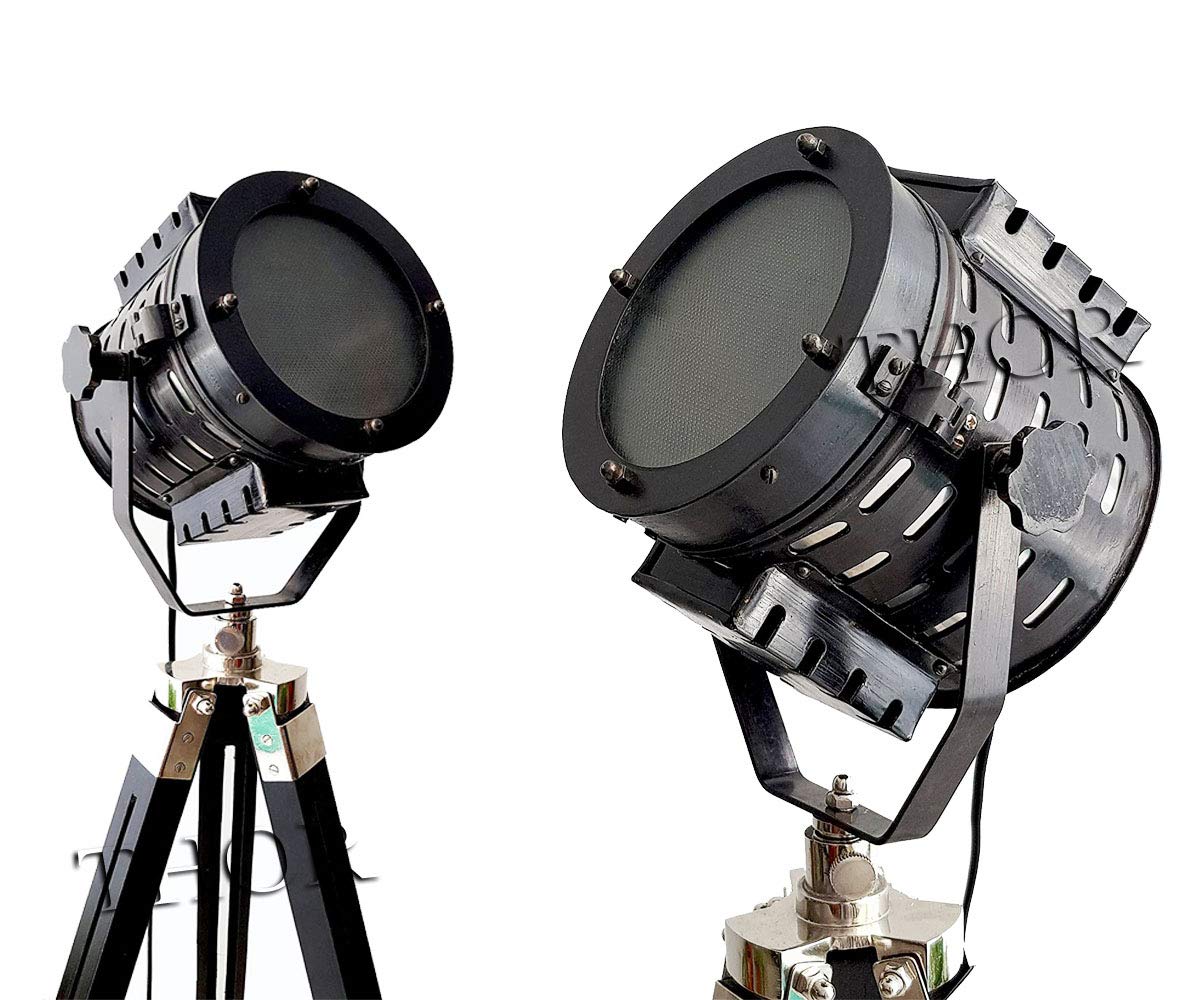 THOR INSTRUMENTS Vintage Nautical Searchlight Floor Lamp - Authentic Theater Movie Prop, Rustic Home Decor Gift for Living Room, Bedroom & Office Lighting