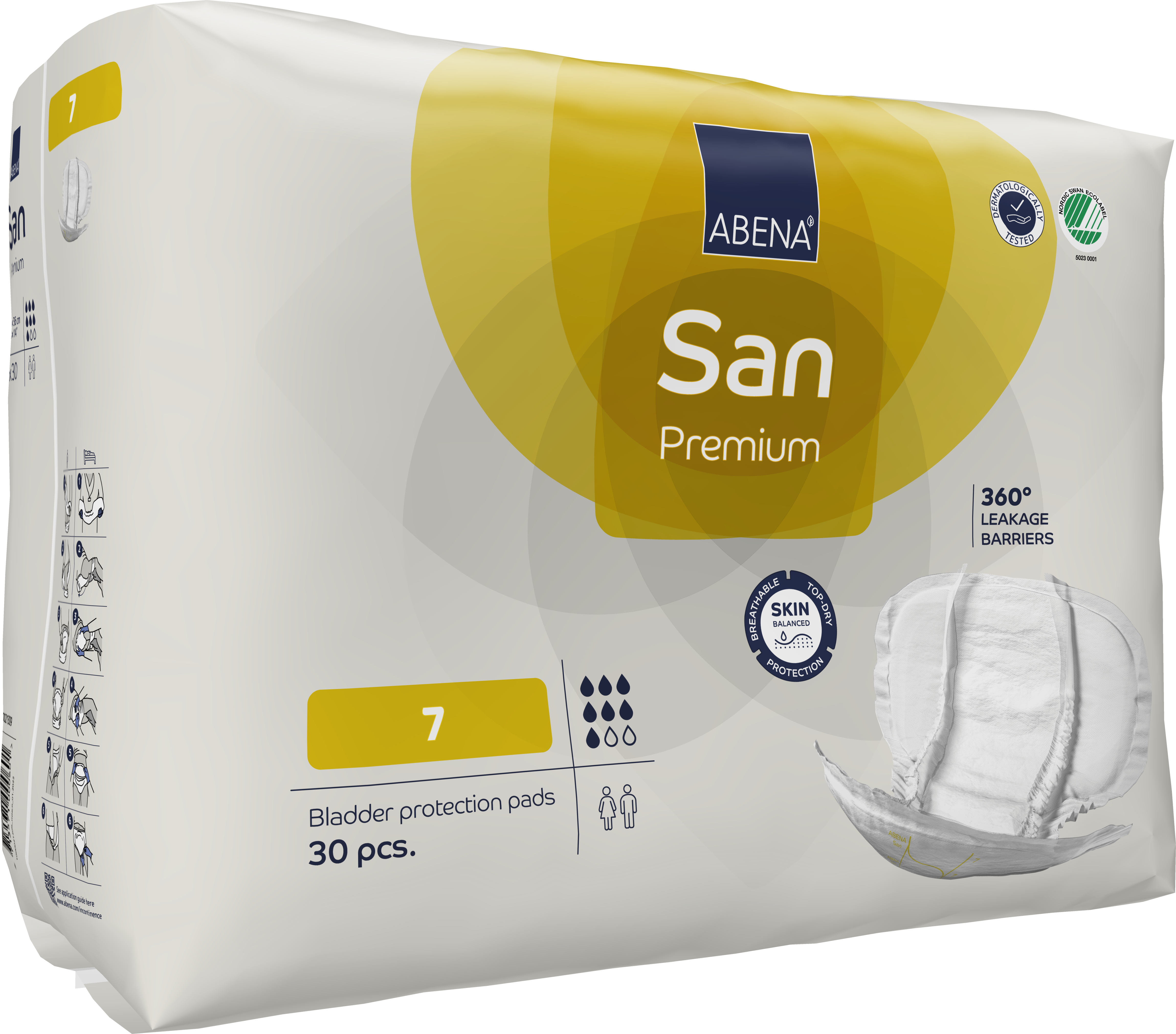 Abena San Premium Bladder Control Pads for Women & Men - Super Absorbent Incontinence Pads for Day & Night Protection - Discreet & Comfortable Leak Protection for Active Lifestyle