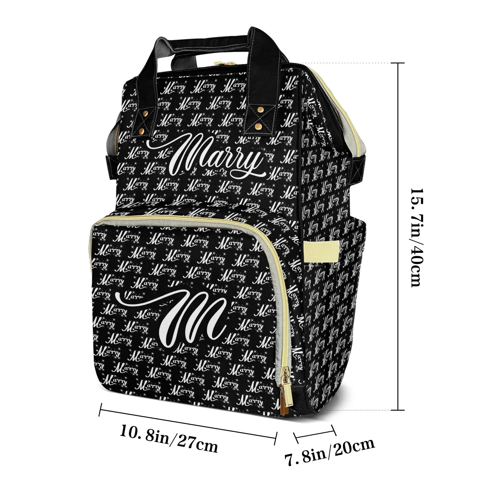 Large Capacity Personalized Diaper Backpack with Name - Waterproof Baby Diaper Bag for Boys & Girls, Multifunctional Travel Backpack for Moms | Perfect for Daycare, Travel & Everyday Use