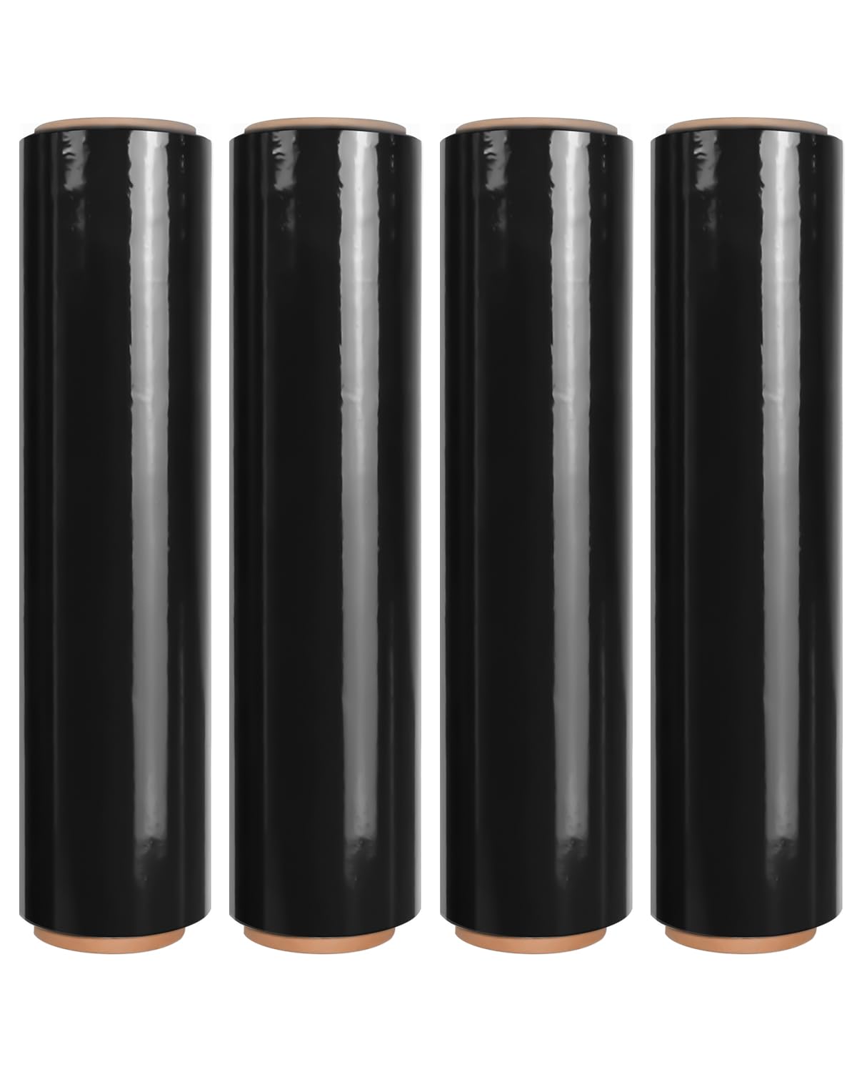 18 Inch Black Heavy Duty Stretch Wrap Roll - 1500ft 80 Gauge Industrial Strength Plastic Pallet Wrap for Shipping, Moving & Storage (4 Pack) - Perfect for Warehouse, Logistics & Home Use