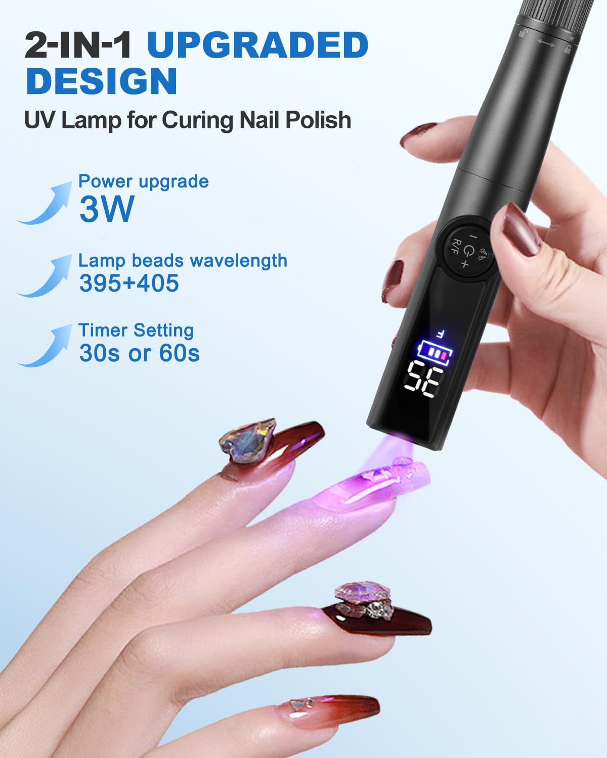 Professional Cordless Electric Nail Drill Kit with UV LED Light - 35000RPM Rechargeable Nail File with LCD Display & 7 Attachments - Portable Manicure Tool for Gel Polish Curing, Nail Art & Acrylic Removal - Perfect for Home Salon & Professional Nail Technicians