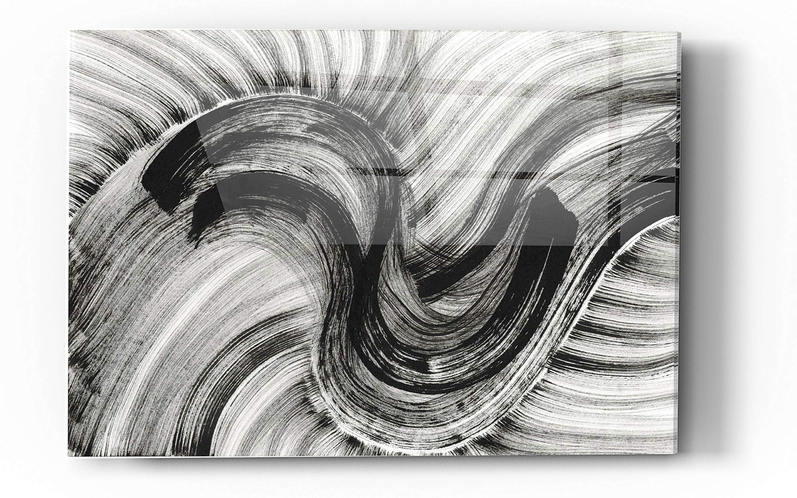 Epic Art 'Cyclone' Acrylic Glass Wall Decor - 24x36 Inches Modern Abstract Painting for Living Room, Bedroom & Office