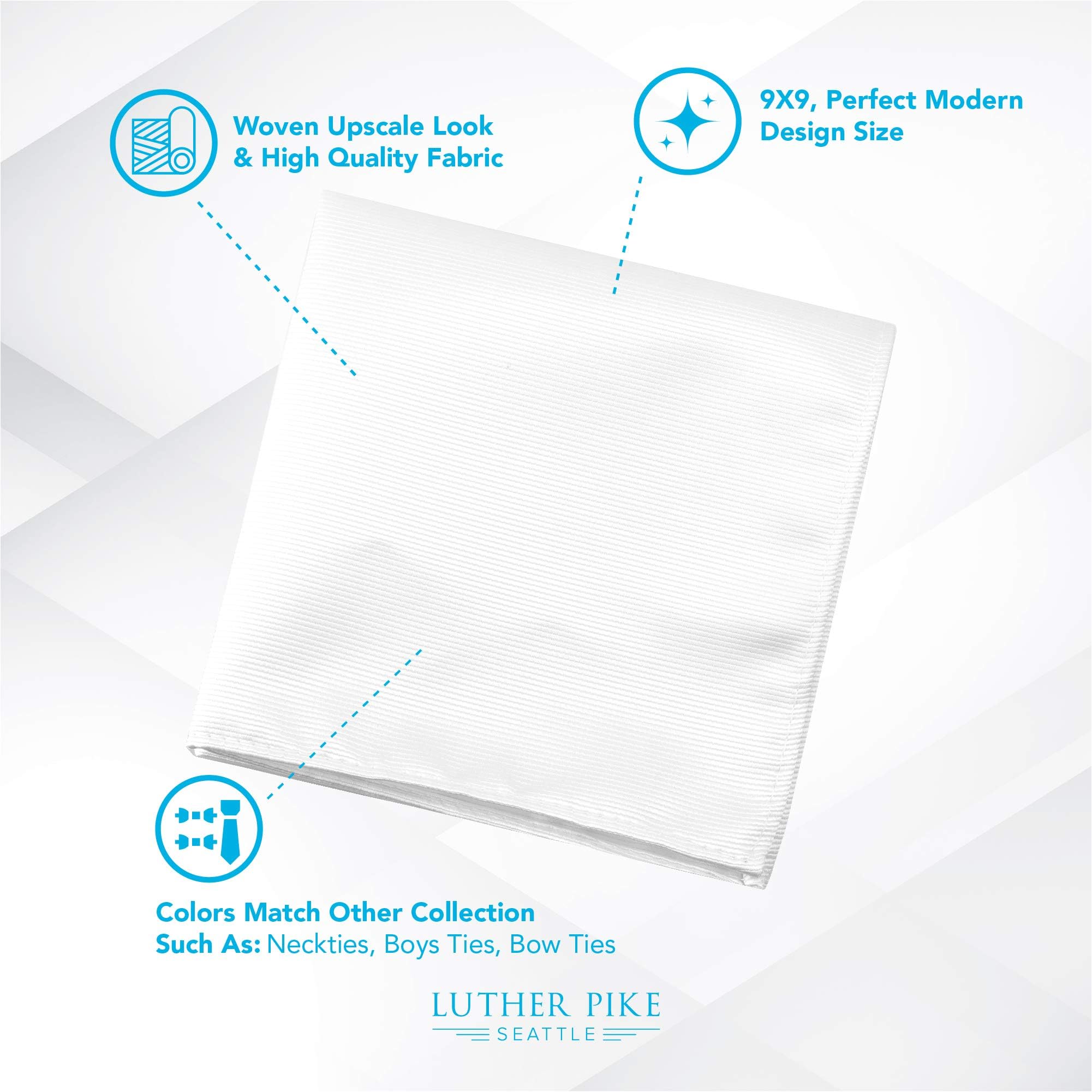 Premium Silk Pocket Squares for Men & Boys - Elegant Luther Pike Pocket Handkerchiefs for Weddings, Business & Formal Events