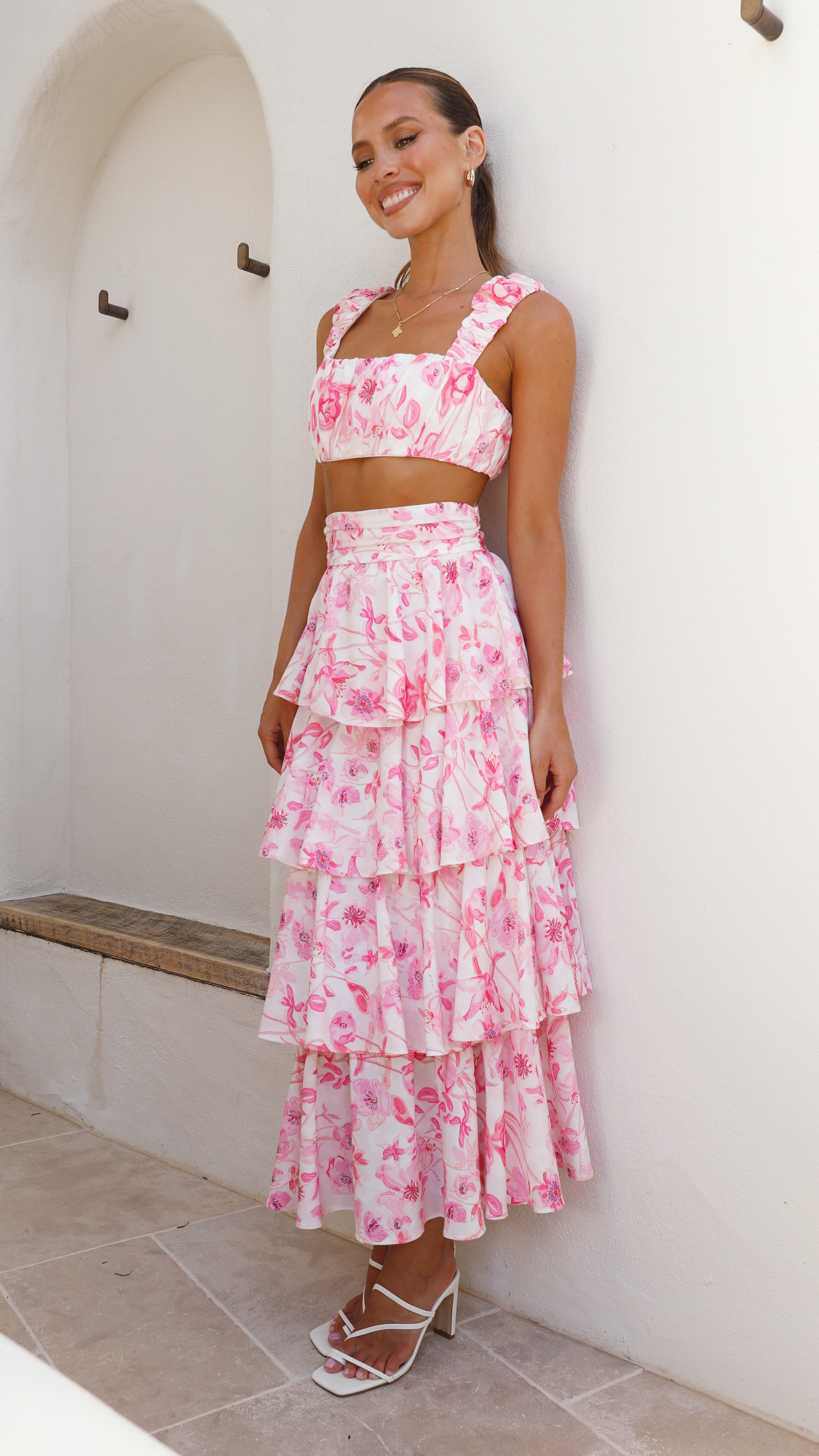 Stylish Kelly Top and Skirt Set in Pink - Women's Fashion Outfit for Casual Wear, Parties & Date Nights