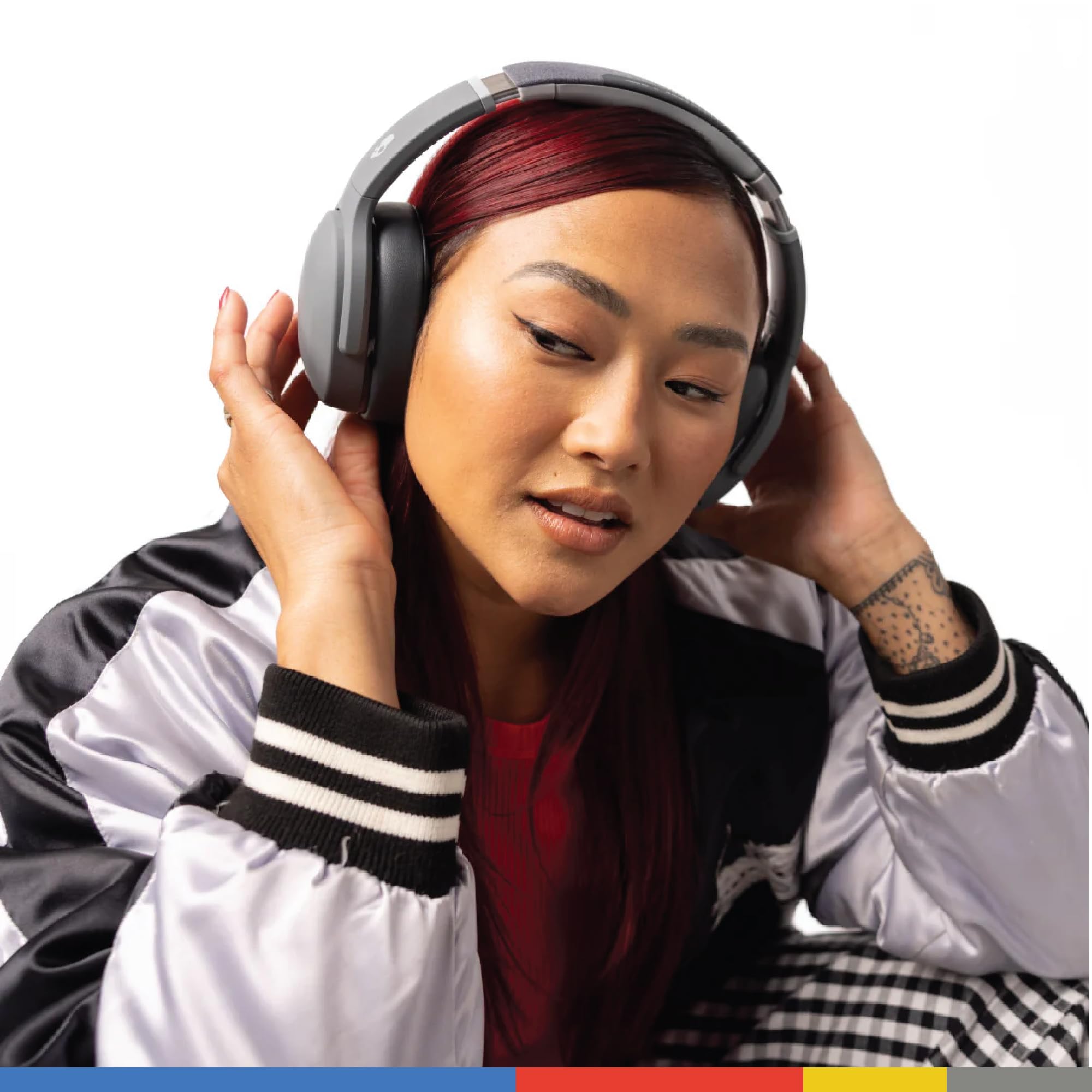Skullcandy Crusher Evo Wireless Over-Ear Headphones with Powerful Sensory Bass, 40-Hour Battery, Built-in Mic & Charging Cable - Compatible with iPhone, Android & Bluetooth Devices (Grey) - Perfect for Gaming, Music & Travel