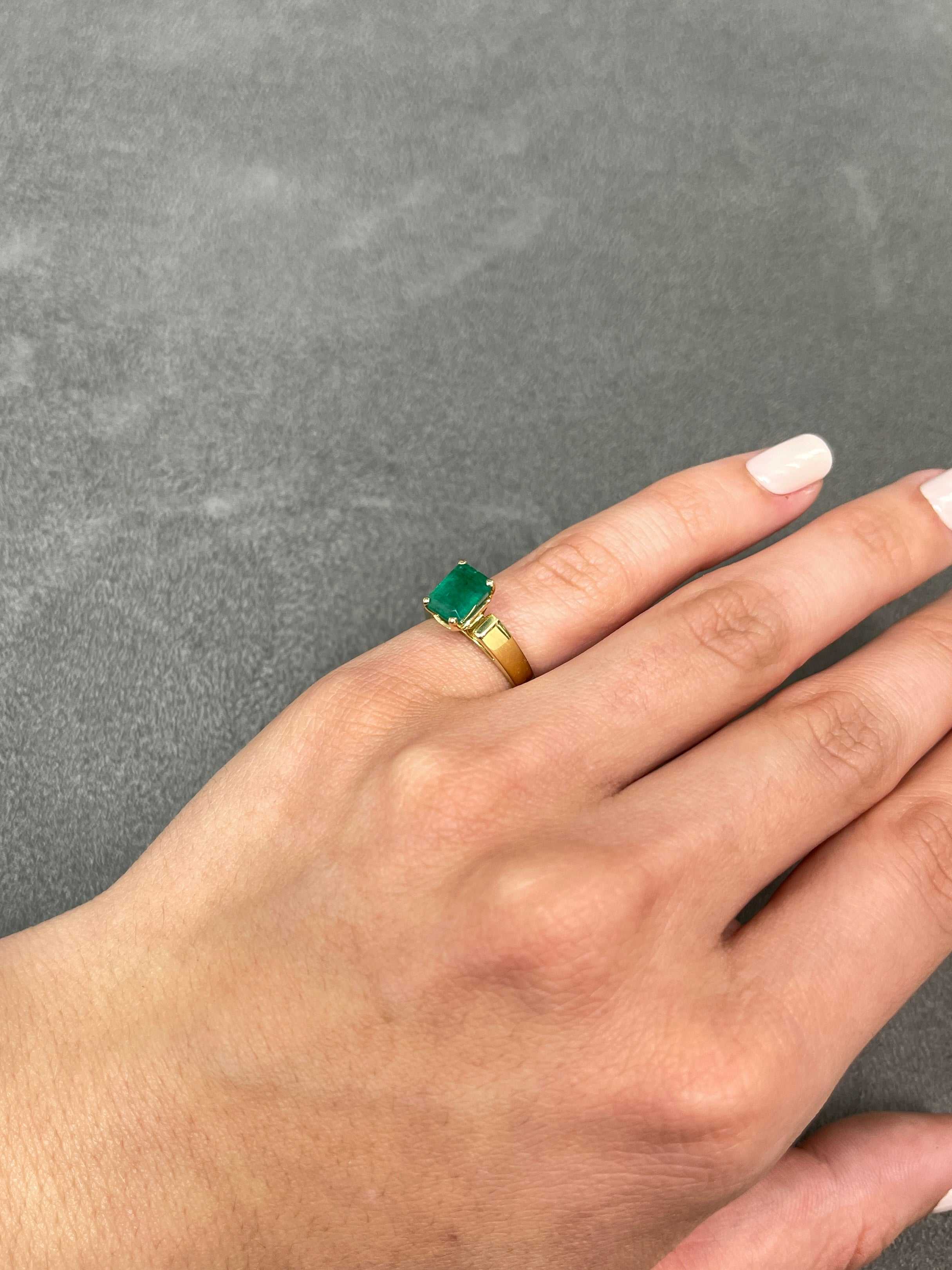 1.88 Carat Natural Emerald Solitaire Engagement Ring in 18K White Gold - Perfect for Proposals, Anniversaries & Special Occasions