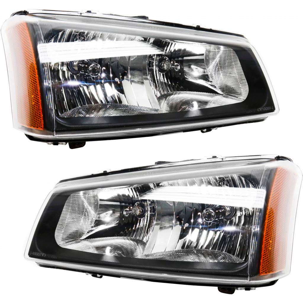 2005-2006 Chevy Silverado 2500 HD Classic Headlight Assembly - Driver & Passenger Side CAPA Certified with Bulbs (Replaces GM2502257 GM2503257) - Perfect for Night Driving & Off-Road Adventures