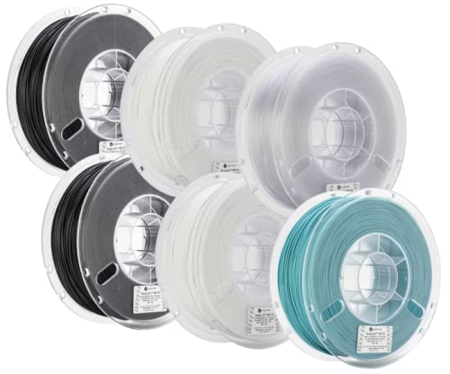 Polymaker PETG Filament 1.75mm 6-Pack (6x1kg) - 4 Color PolyLite PETG 3D Printer Filament Bundle - Compatible with Most FDM 3D Printers - Ideal for Functional Parts, Prototypes & DIY Projects