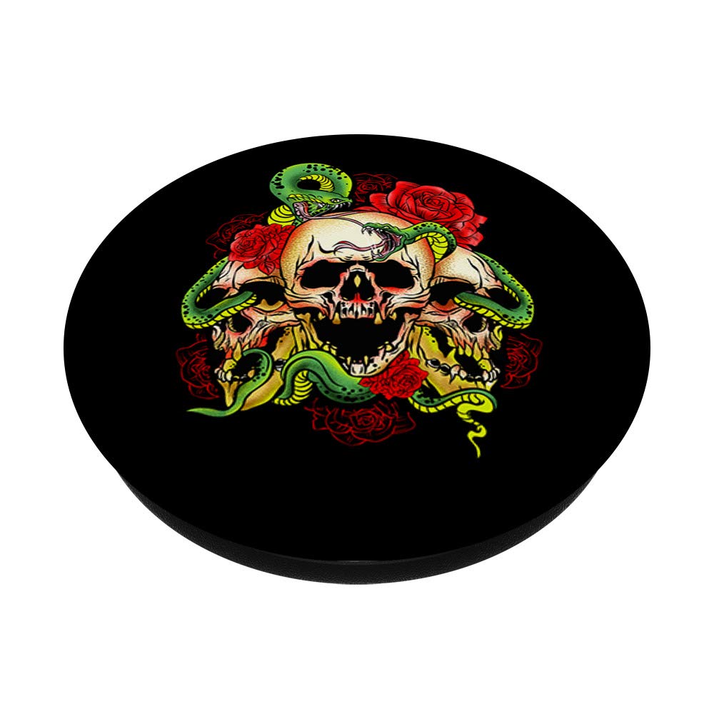Halloween Skull & Snake Design PopSockets Grip Stand for Phones & Tablets - Perfect for Halloween Decor, Party Favors, and Everyday Use