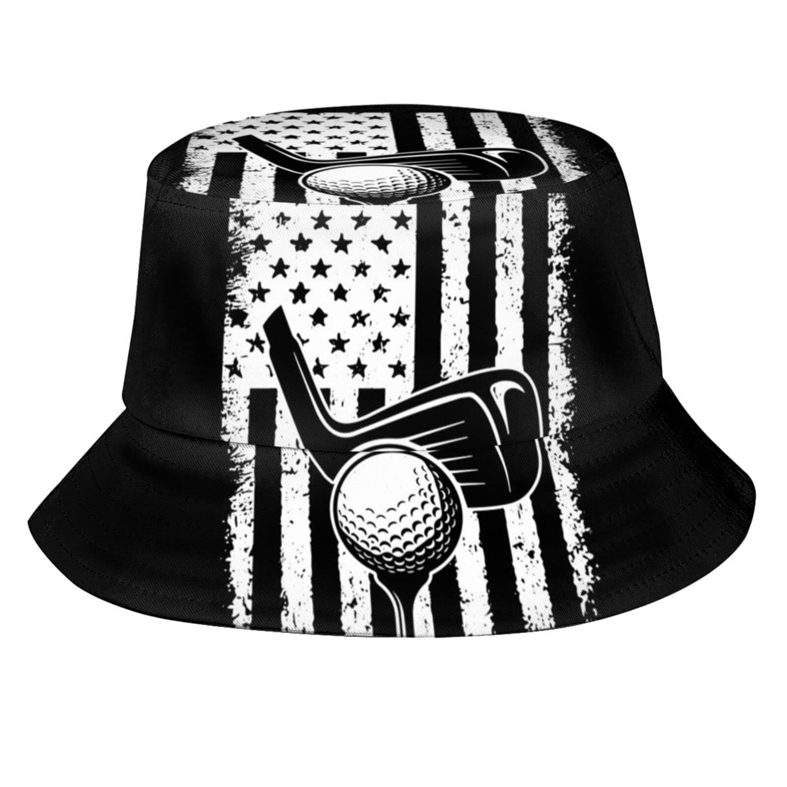 Stylish Golf Pattern Bucket Hat - UV Protection Sun Hat for Men & Women - Perfect for Golf, Beach, Summer Outdoor Activities & Travel