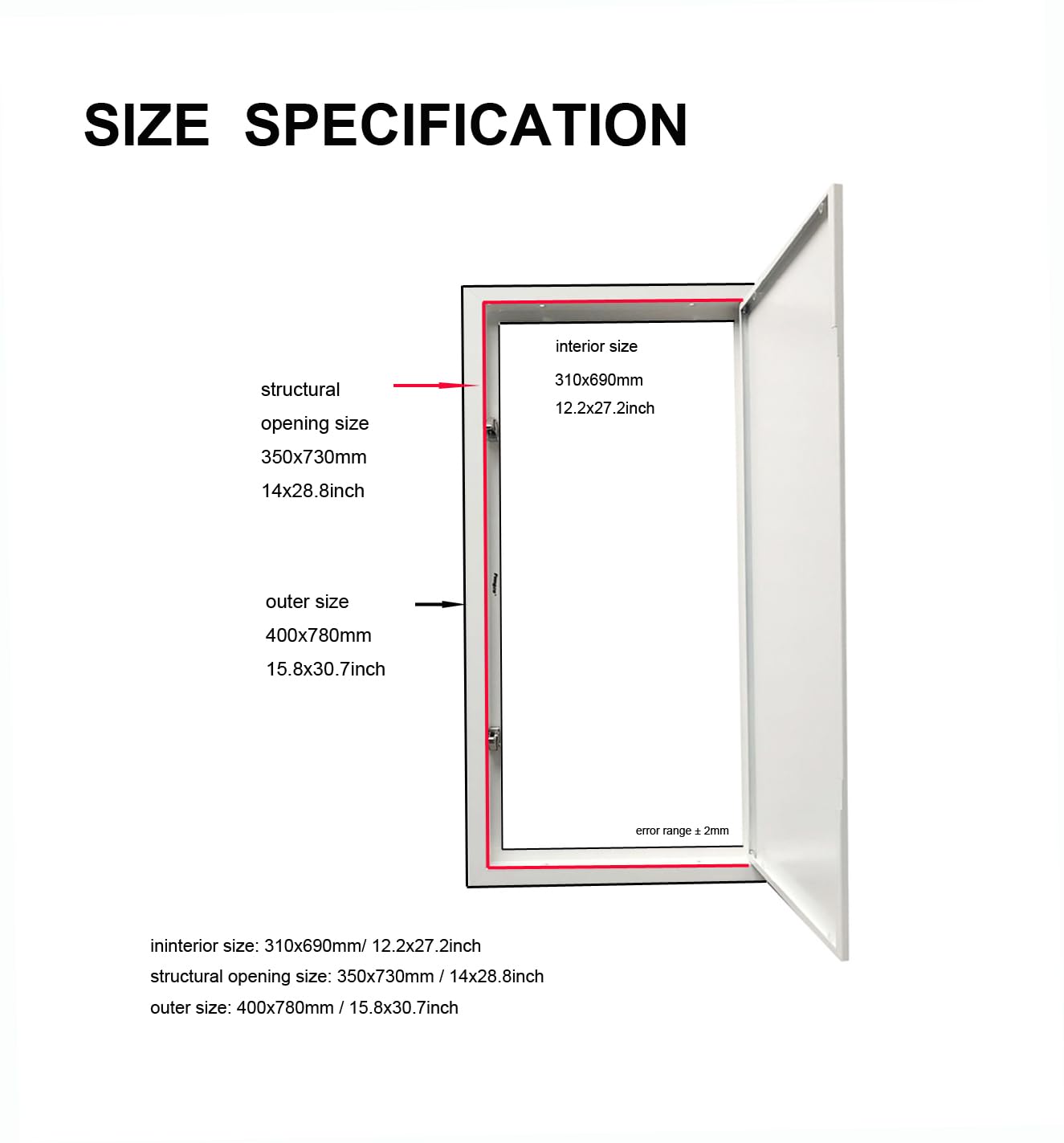 1.2mm Thick Heavy-Duty Steel Access Panel - 14