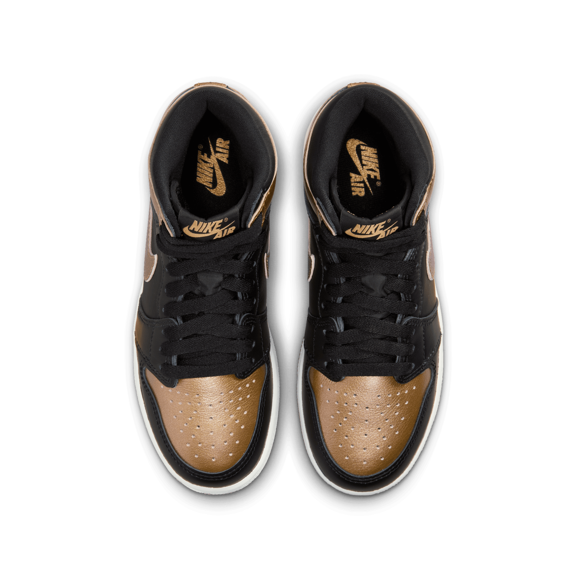 AIR JORDAN 1 RETRO HIGH OG (GS) Sneakers - Black/Metallic Gold - Men's Basketball Shoes for Streetwear & Casual Wear