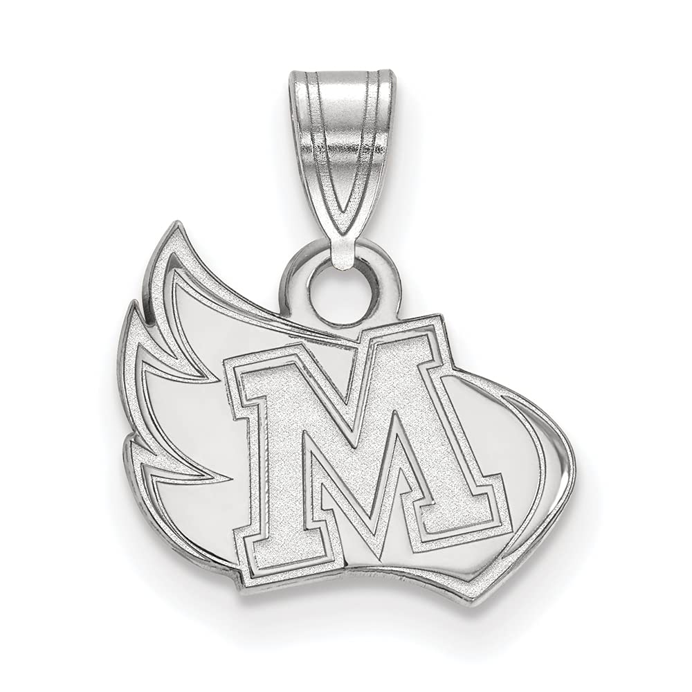 LogoArt 14K White Gold Meredith College Small Pendant Necklace - Perfect Gift for Graduation, Alumni & School Pride Jewelry