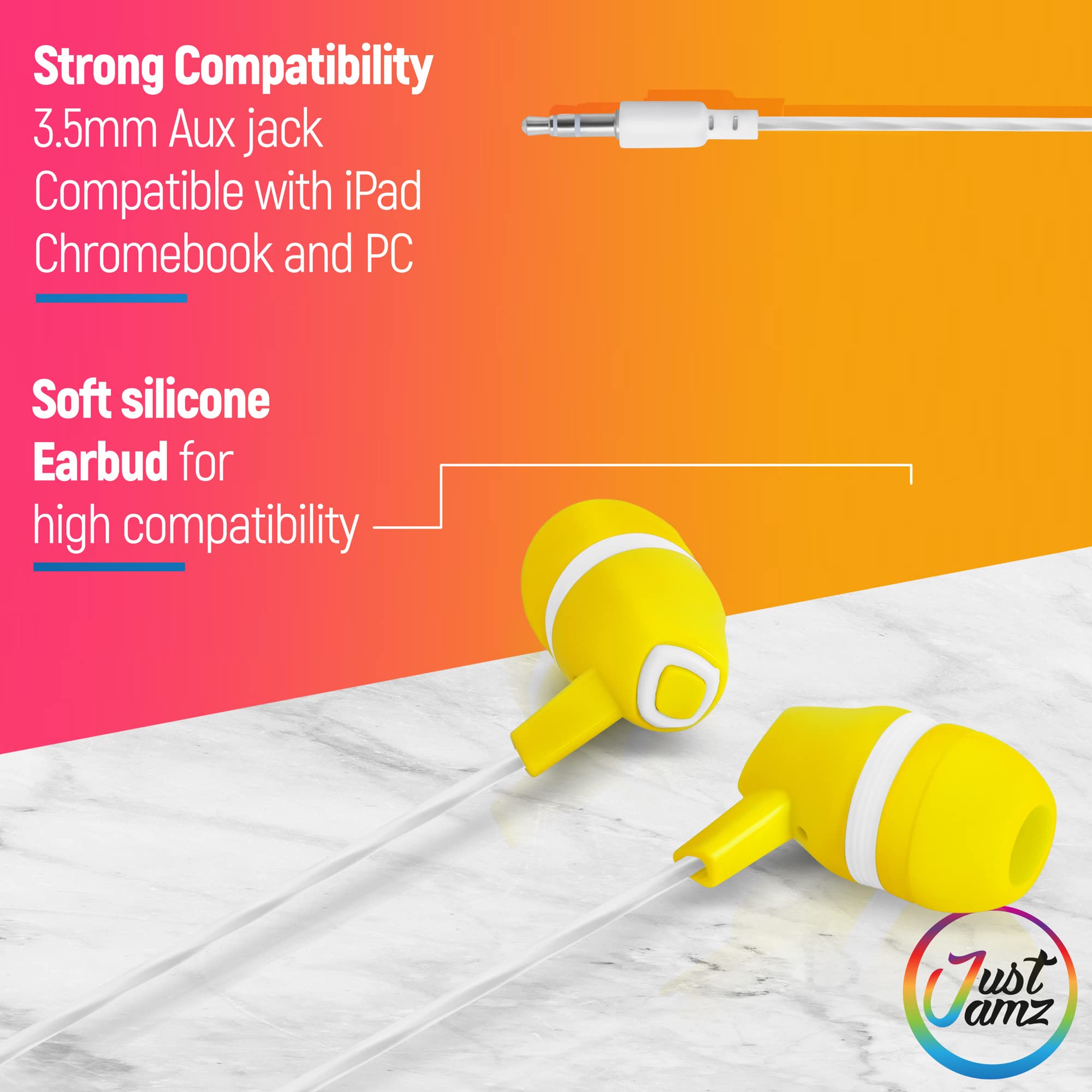 30 Pack Bulk Earbuds - Colorful Disposable Wired In-Ear Headphones for Students, Classroom, Library | Durable Basic Earphones for Kids, School, Study & Travel Use