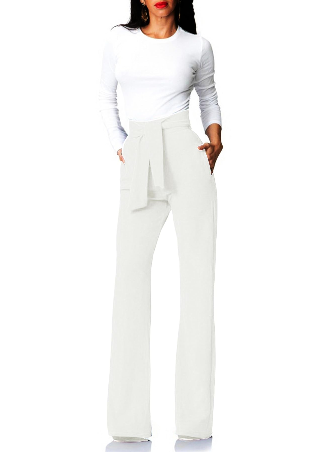 Lucuna Women's High Waisted Wide Leg Dress Pants - Professional Office Work Pants & Business Casual Trousers for Women | Perfect for Office Wear, Business Meetings & Formal Occasions