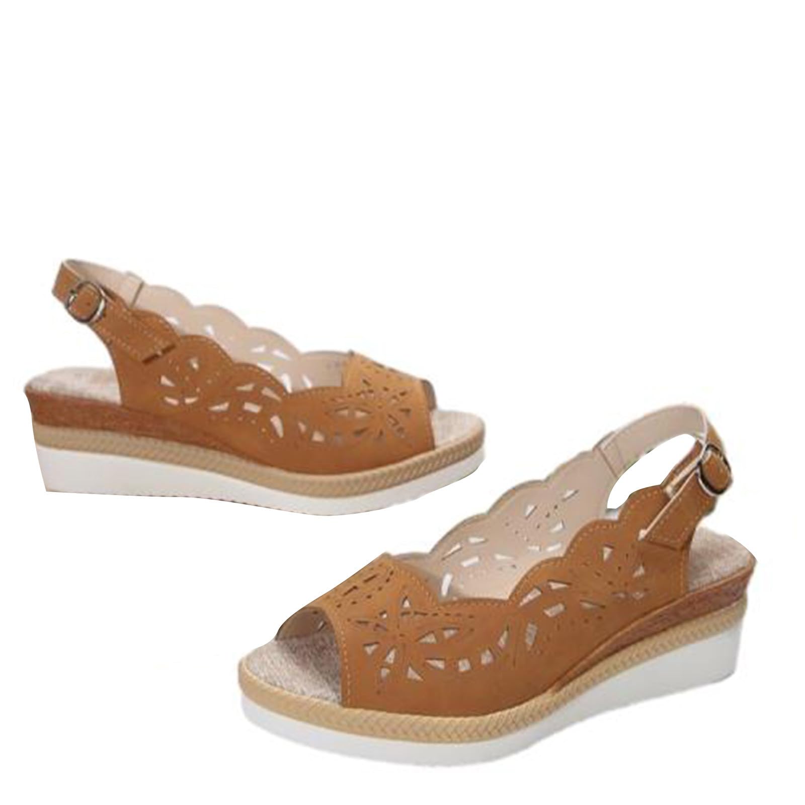 Women's Summer Wedge Fish Mouth Roman Sandals - Comfortable Dressy Sandals for Women | Size Available | Perfect for Beach, Vacation & Casual Outfits